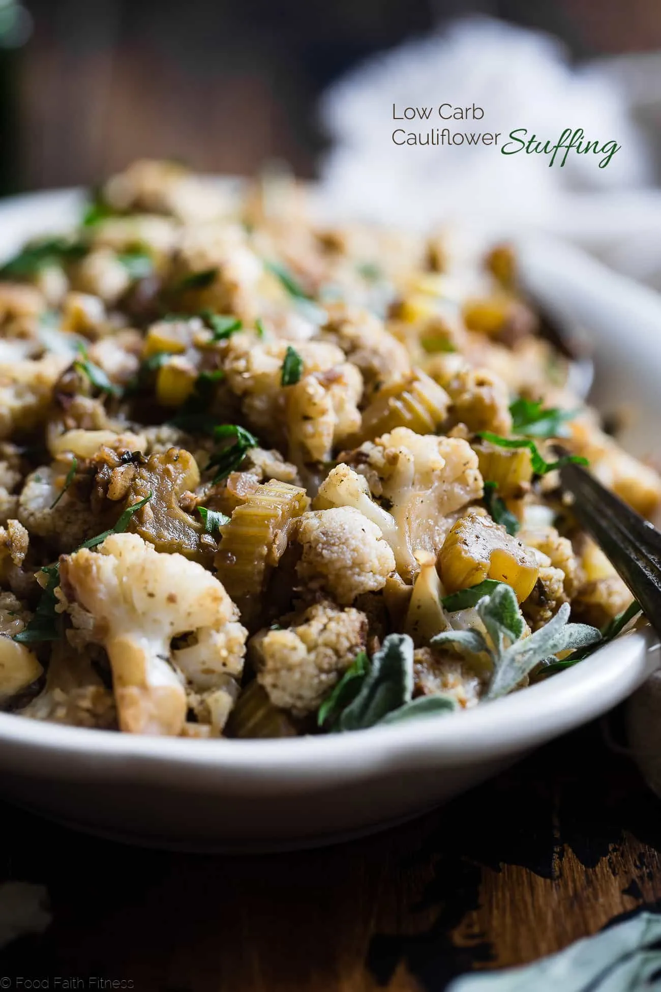 Paleo Roasted Cauliflower Stuffing