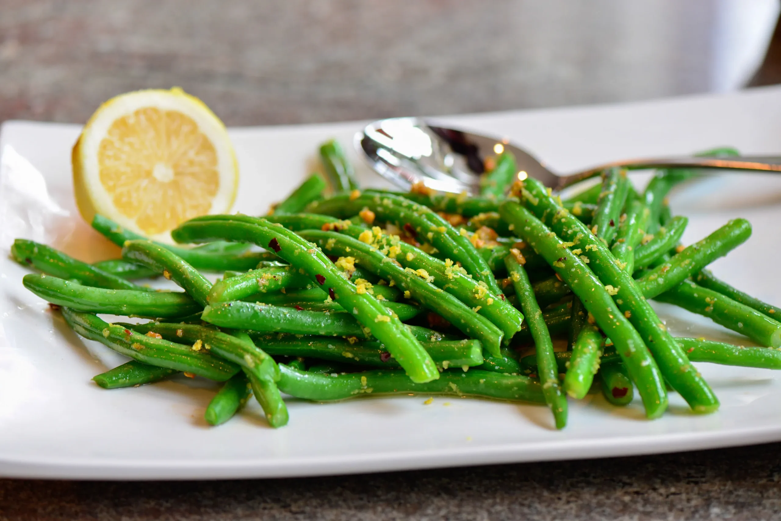 Pan Fried Lemon Garlic Green Beans