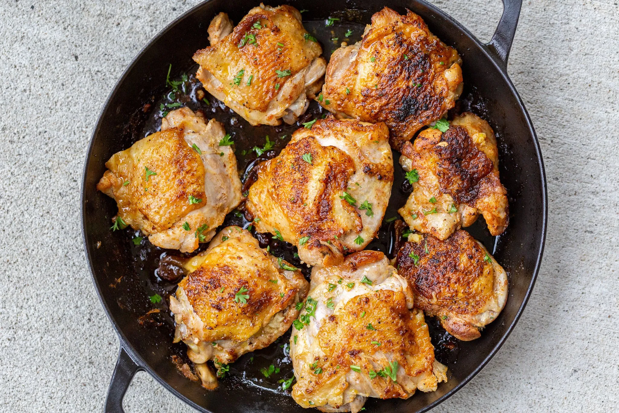 Pan Seared Boneless Chicken Thighs