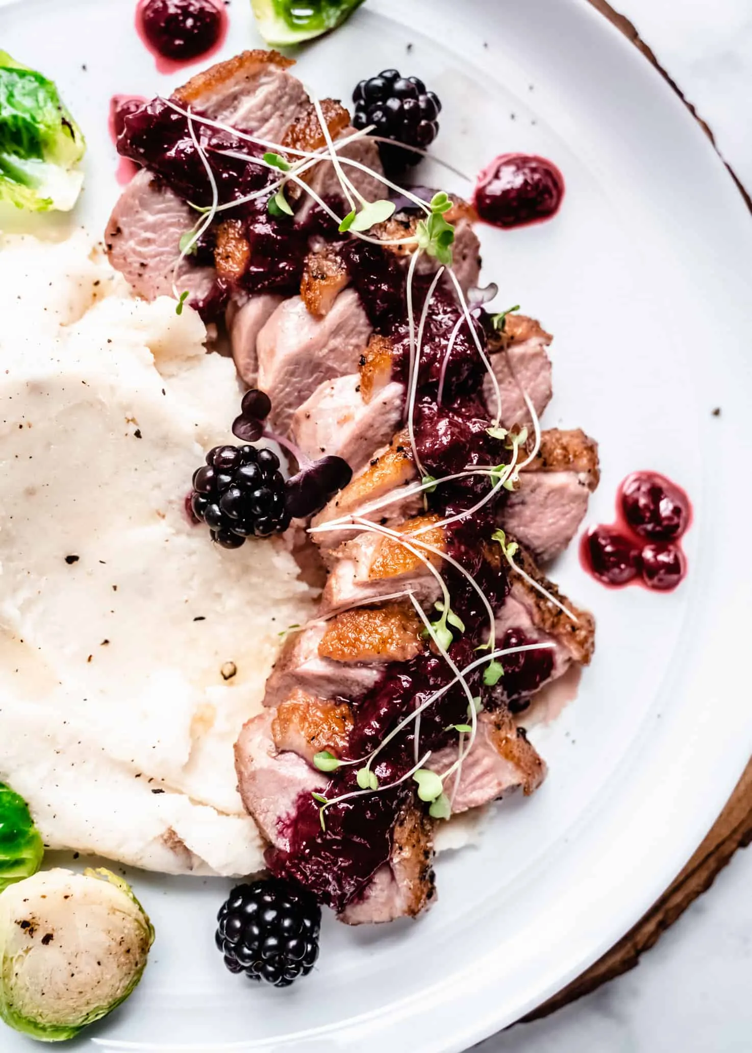 Pan Seared Duck Breast with Balsamic Blackberry Sauce