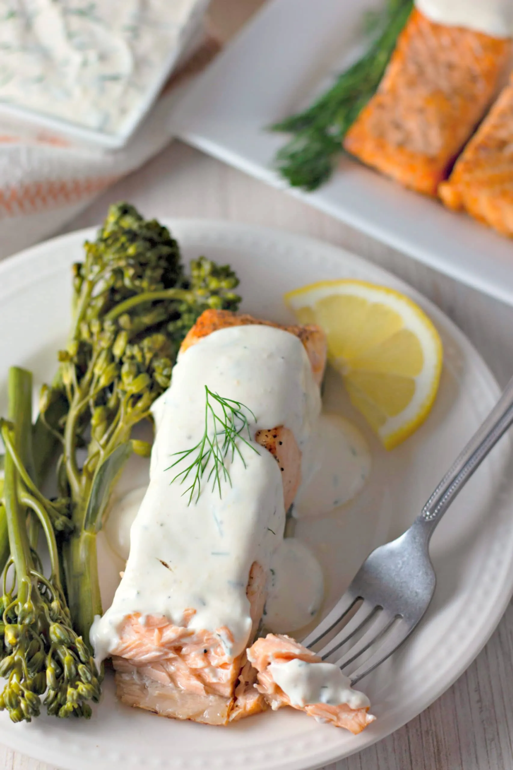 Pan Seared Salmon with Arugula and Cream Sauce