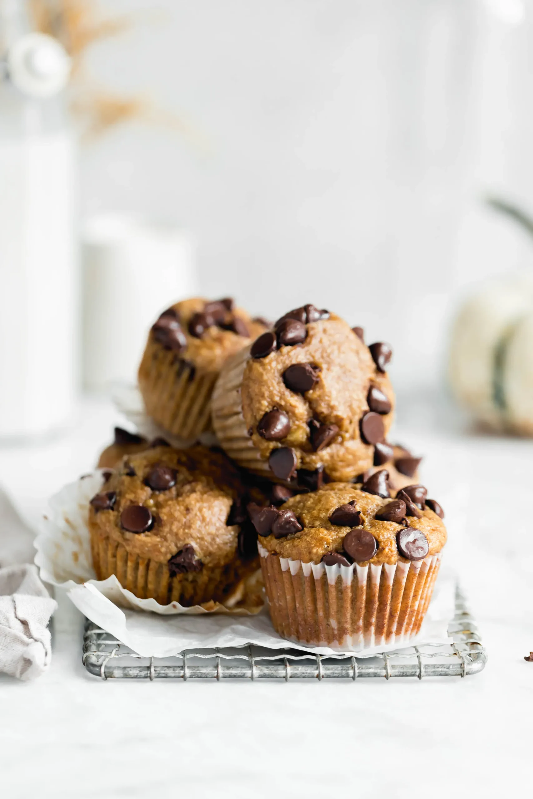 Pancake Muffins with Banana and Peanut Butter Chips