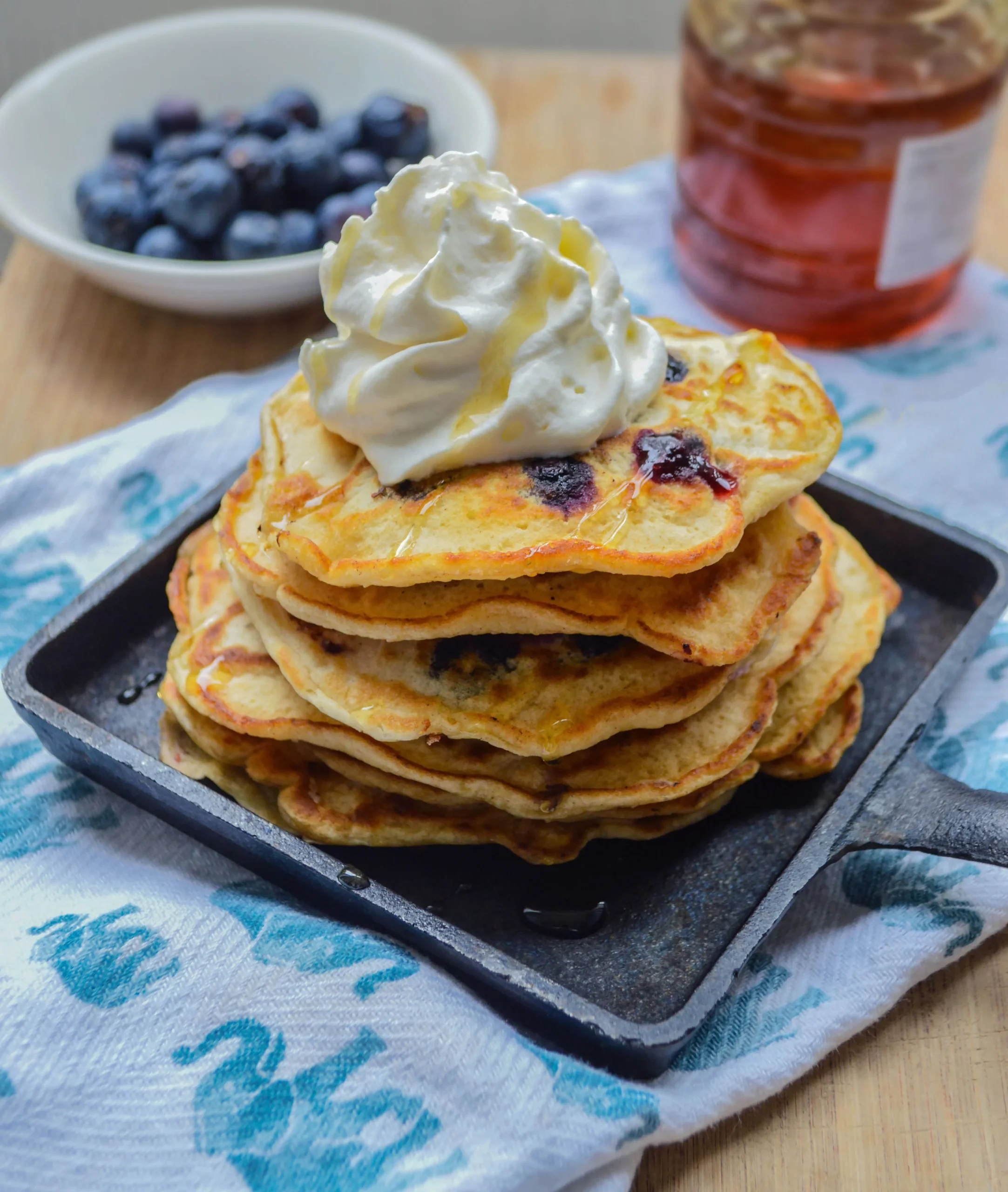 Pancakes with Honey and Blueberry