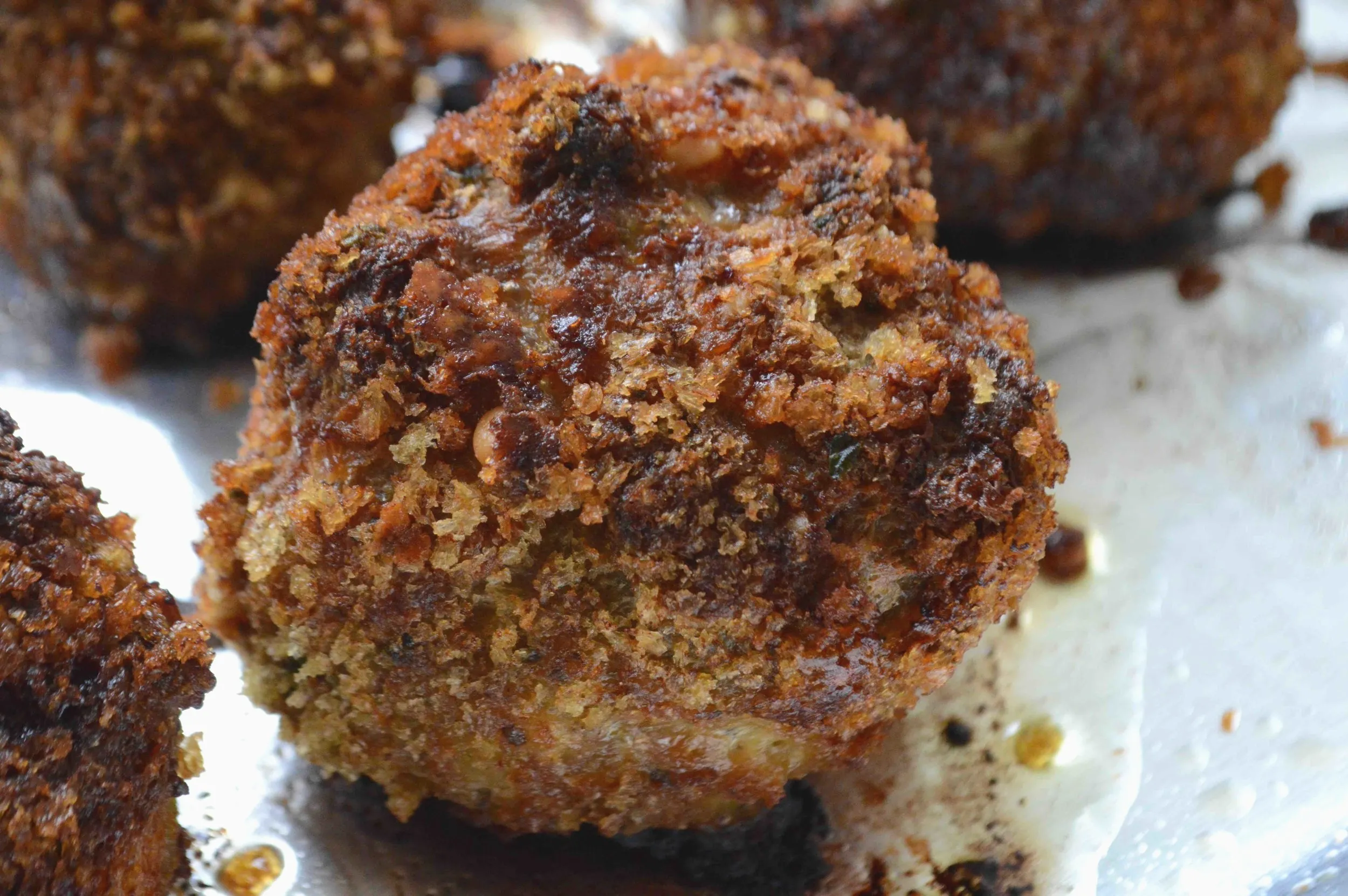 Panko-Crusted Ricotta Meatballs