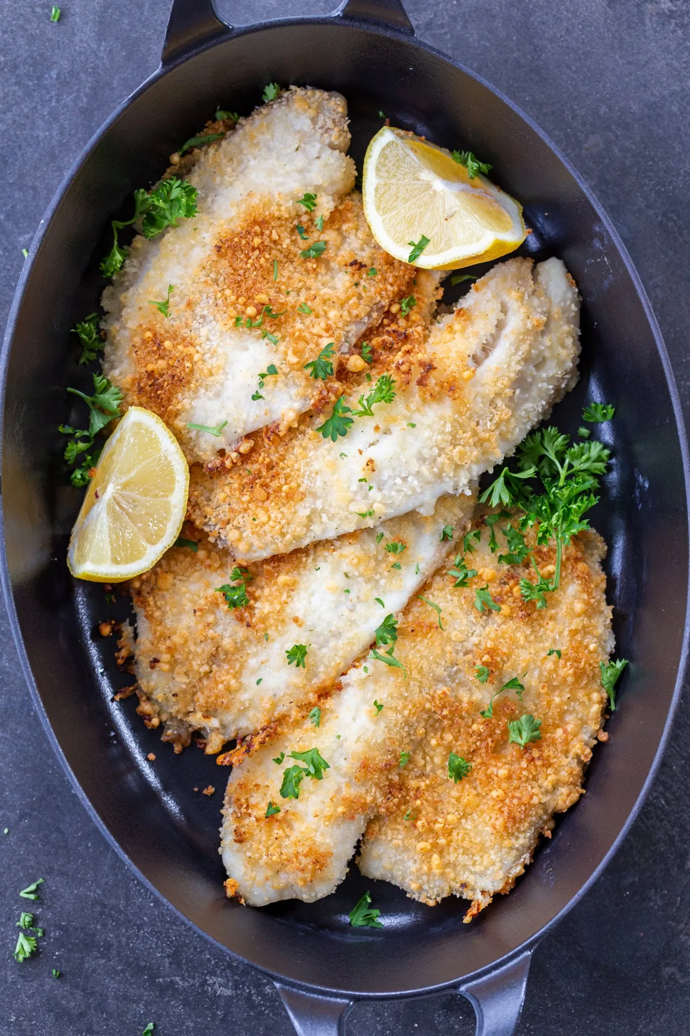 Parmesan Herb Crusted Baked Tilapia