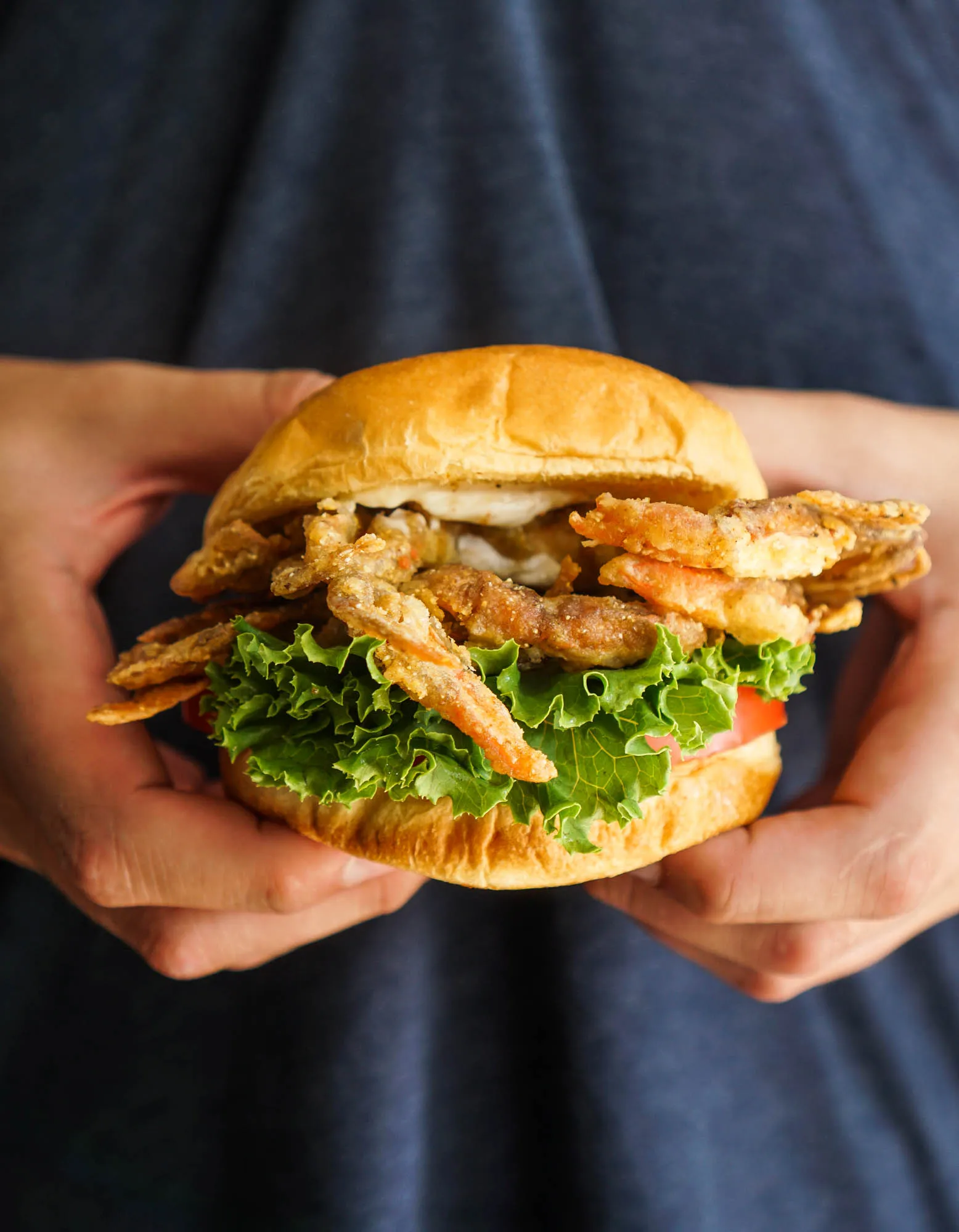 Parmesan crusted soft shell crab sandwiches