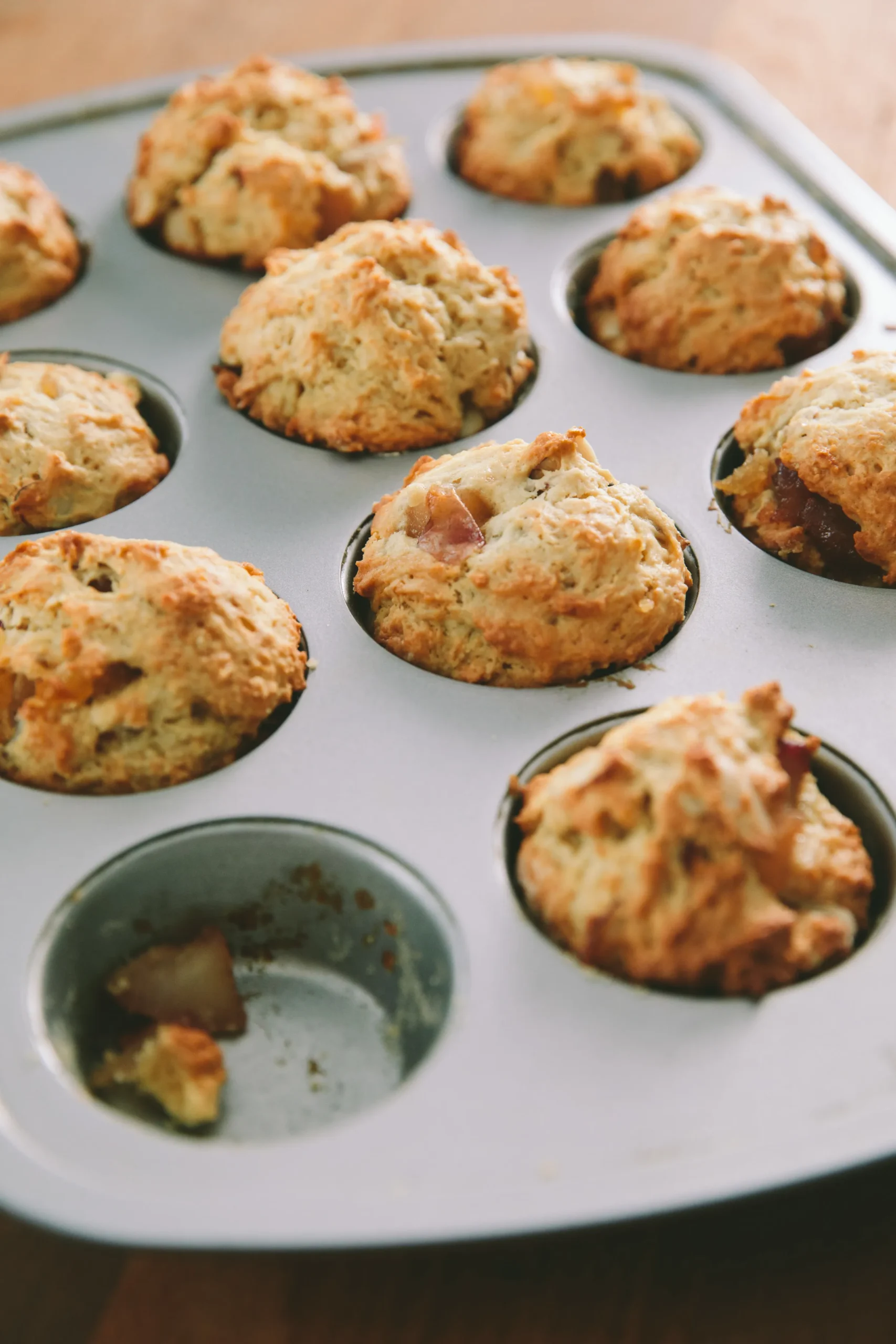 Peach Candied Ginger Muffins