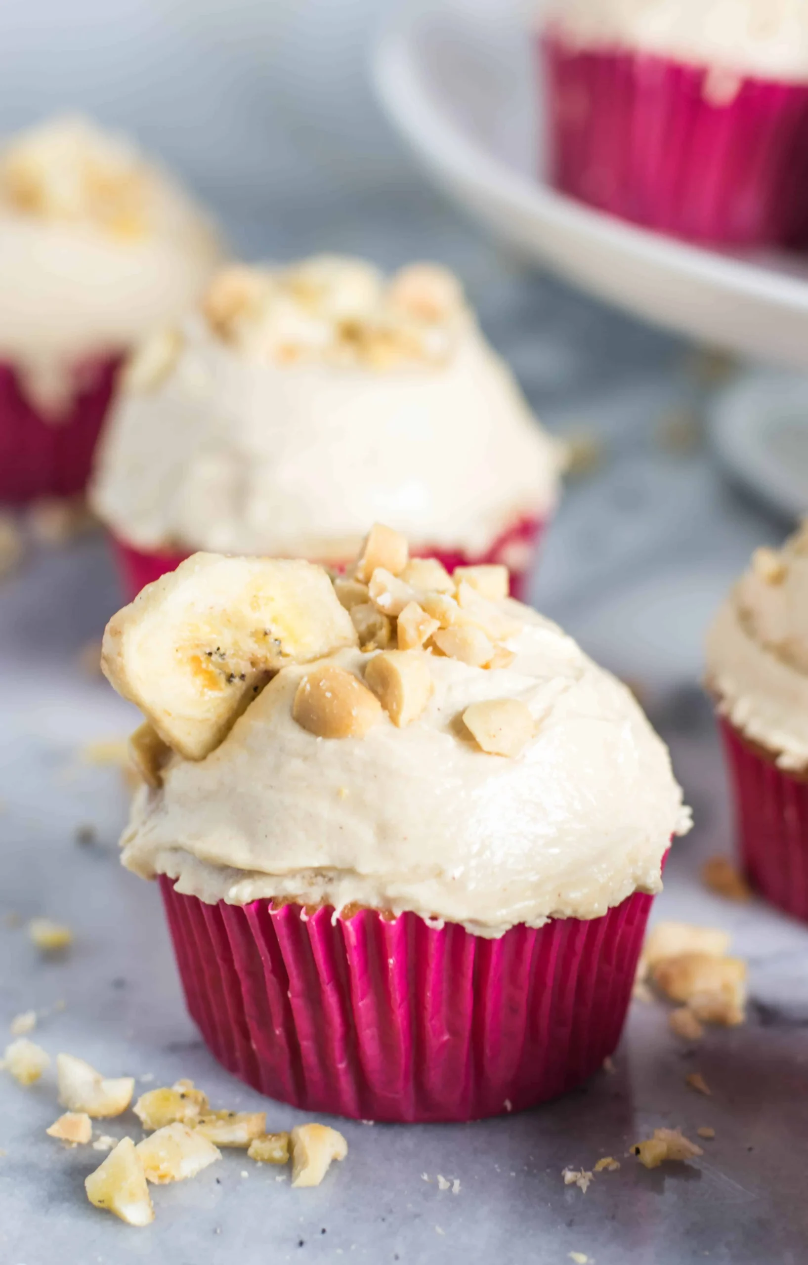 Peanut Butter Cupcakes with Banana Pudding