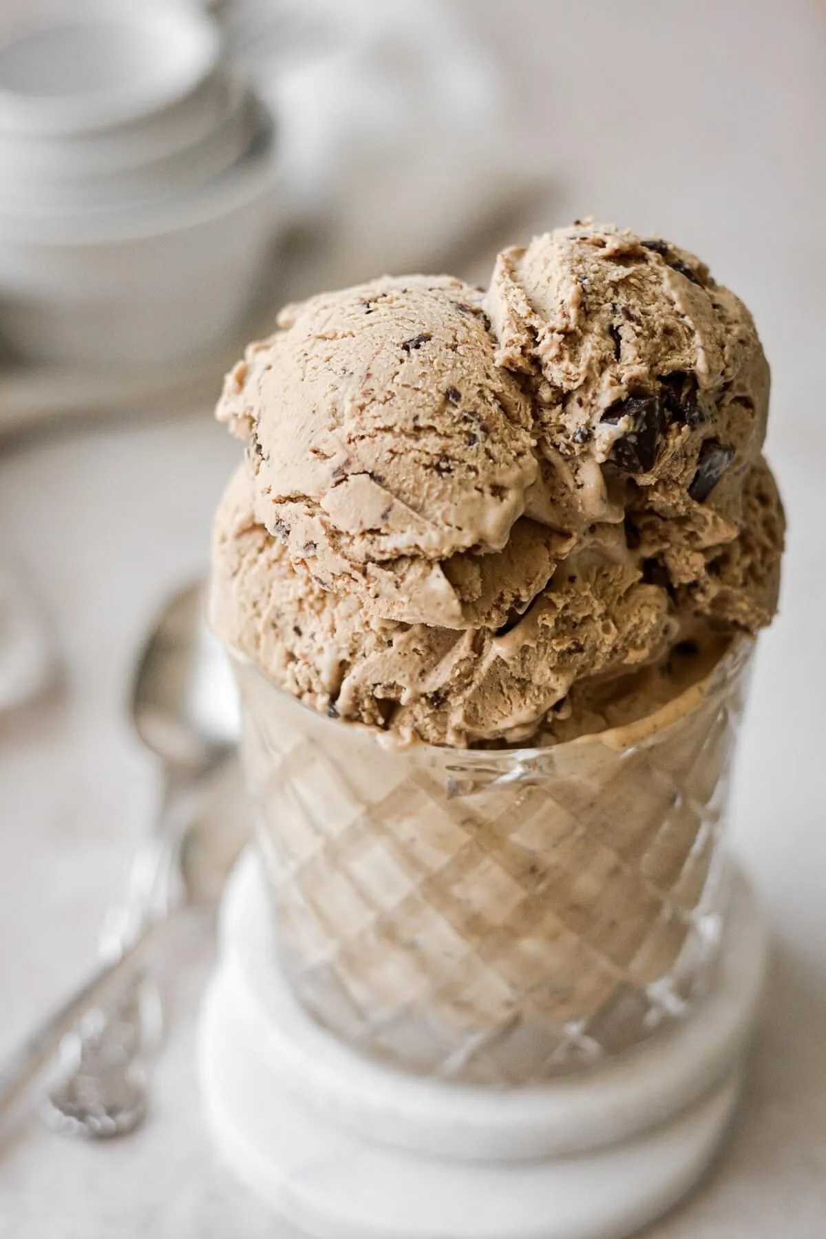 Peanut Butter Mocha Chip No Churn Ice Cream