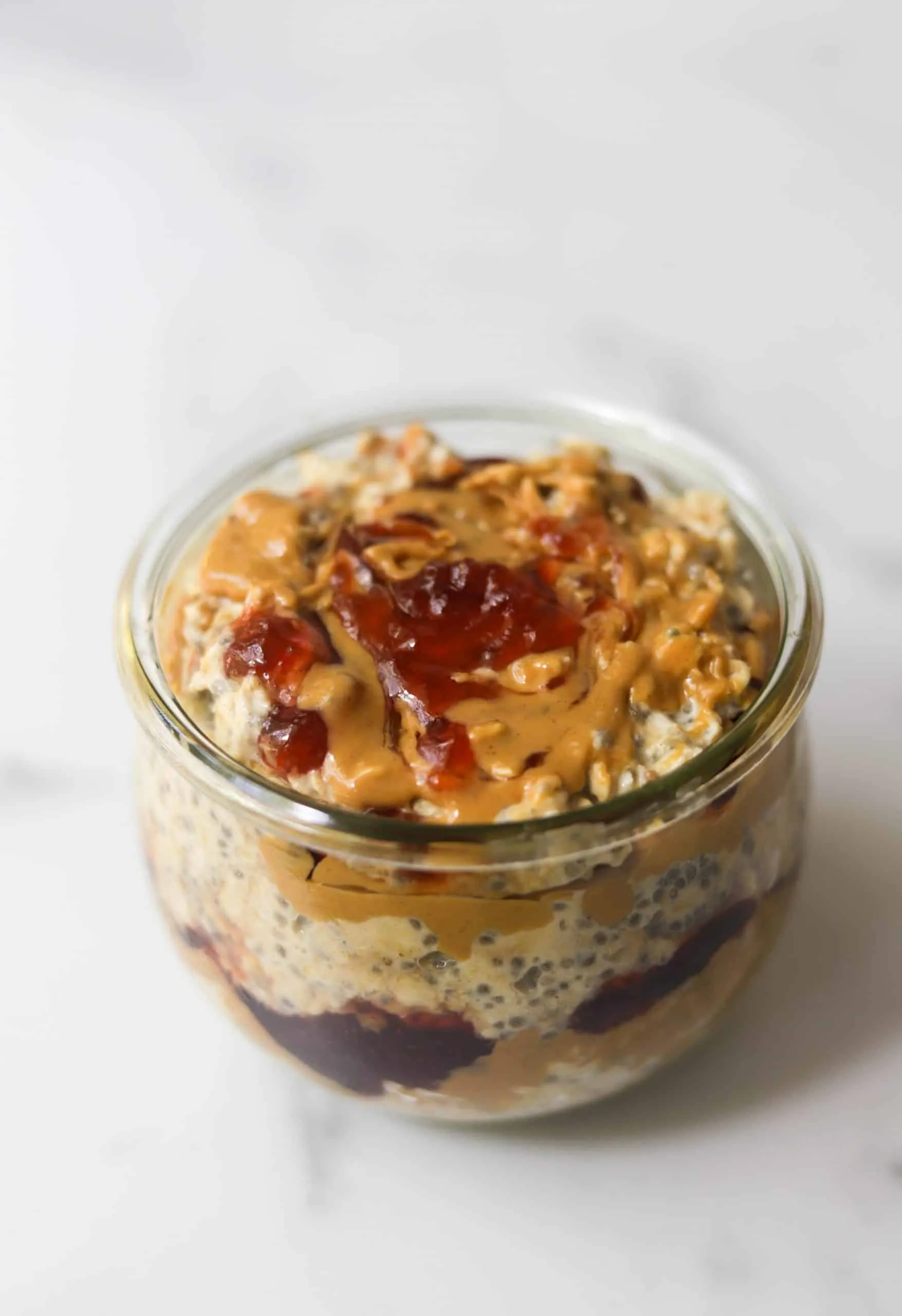Peanut Butter and Jelly Overnight Oats
