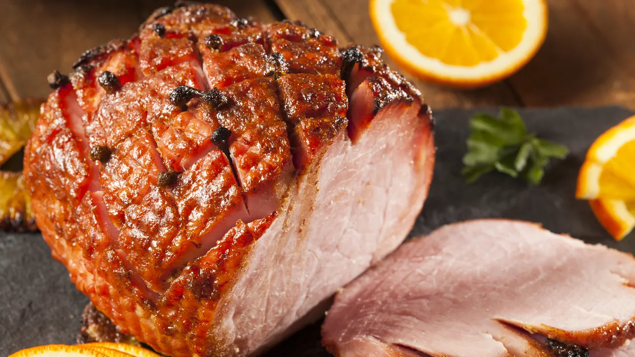 Pear Clementine Glazed Ham