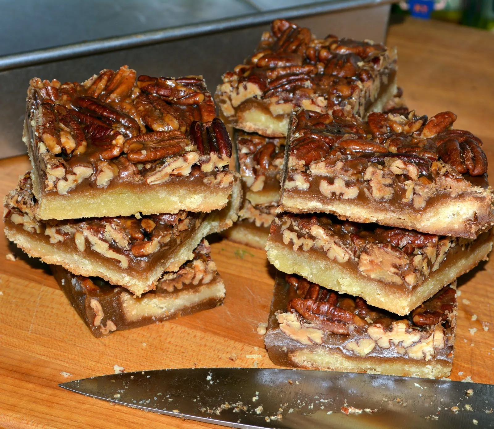 Pecan Pie Bars Dipped in Chocolate