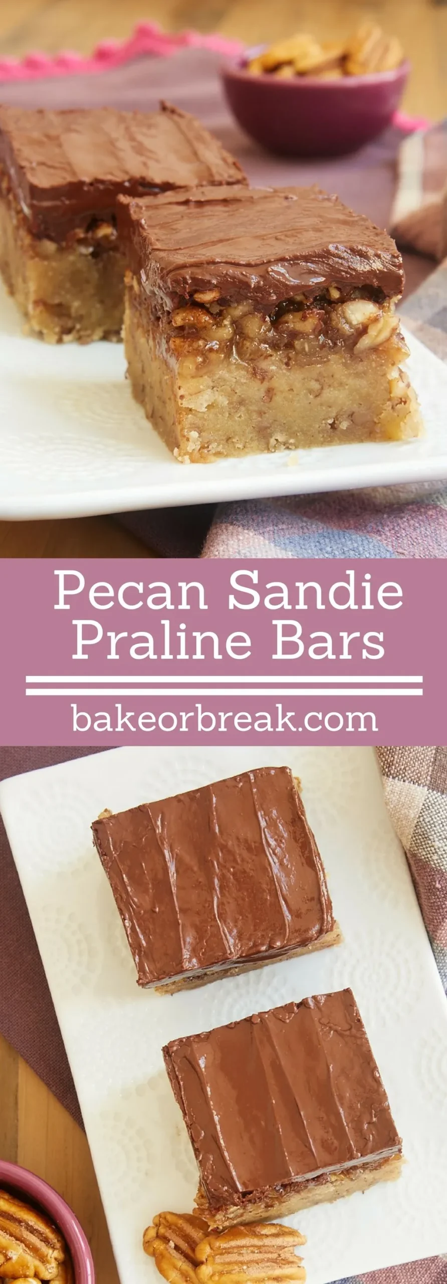 Pecan Sandie Praline Bars