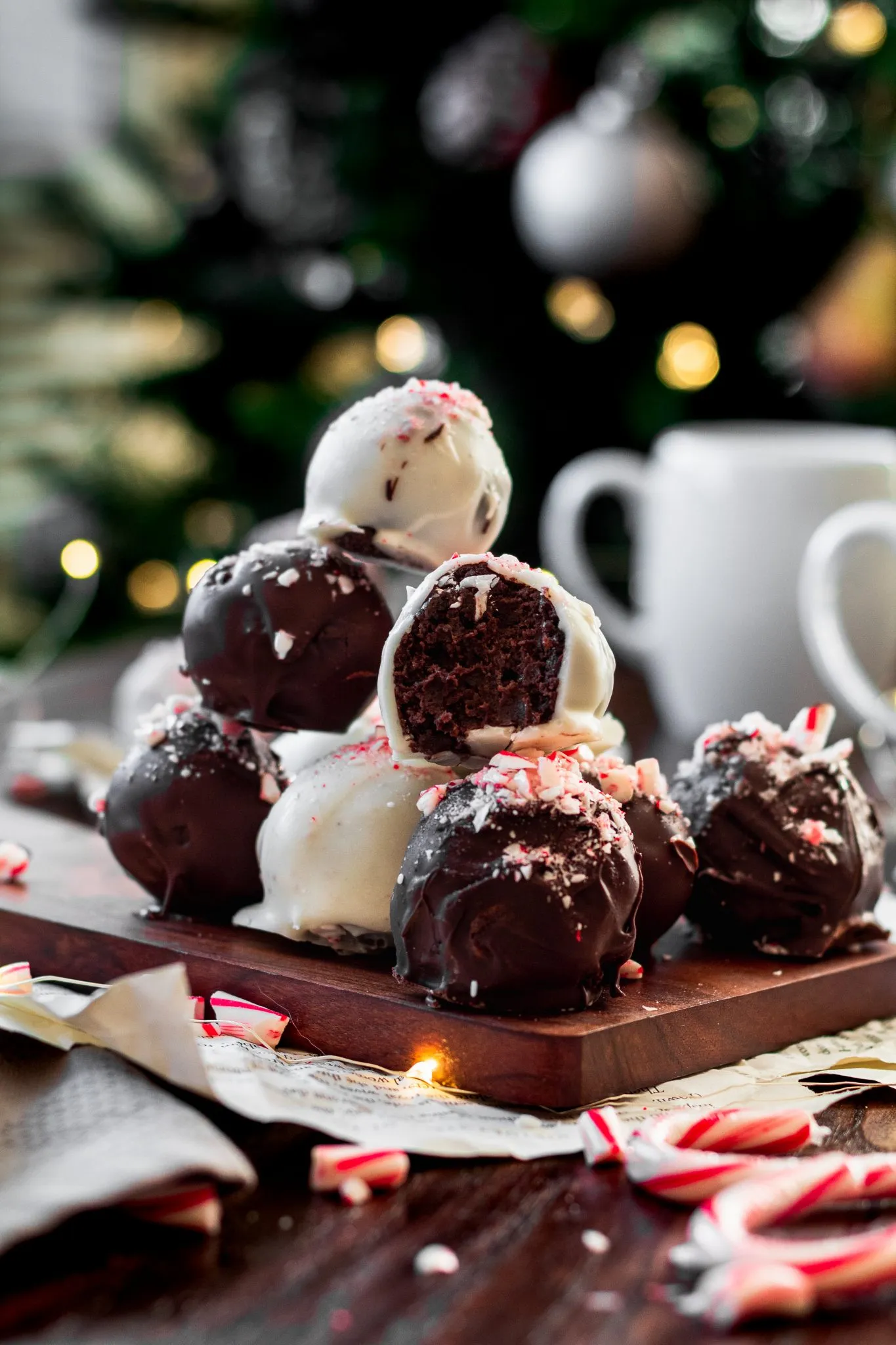 Peppermint Chocolate Cake Truffles