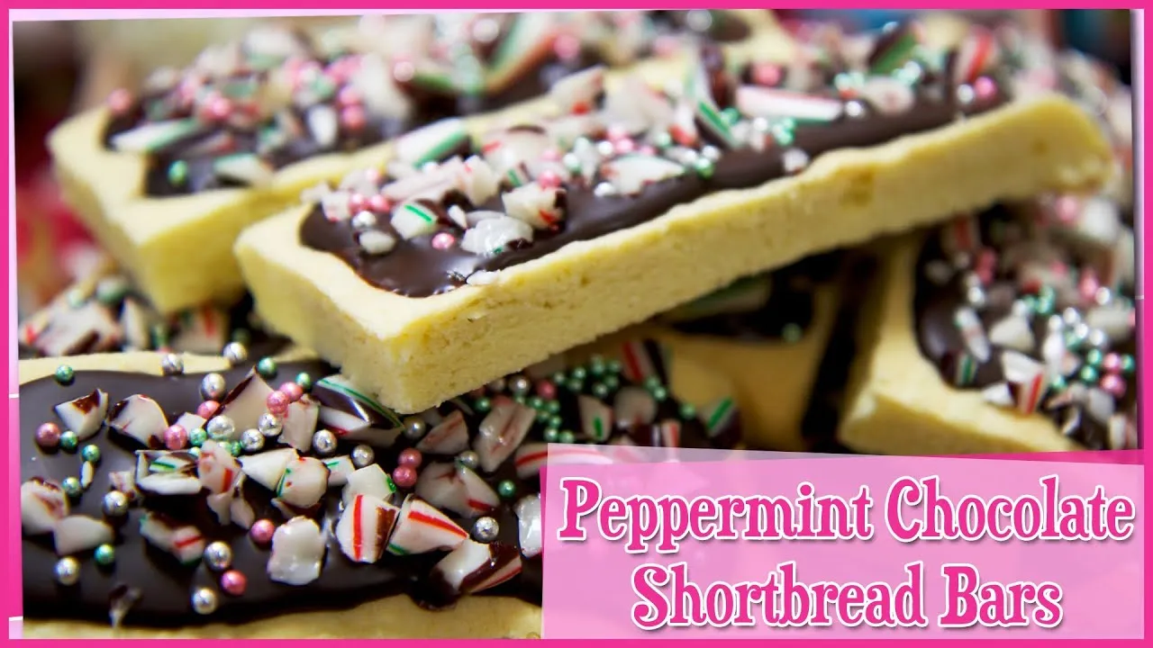 Peppermint Shortbread Bar Cookies