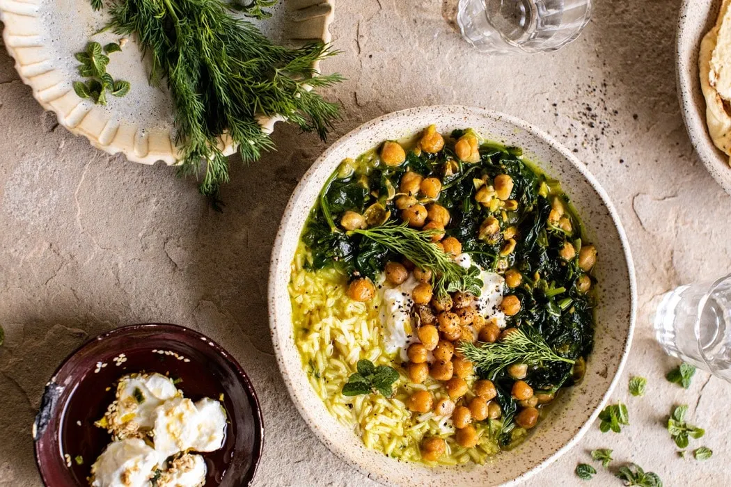 Persian Herb and Chickpea Stew with Rice