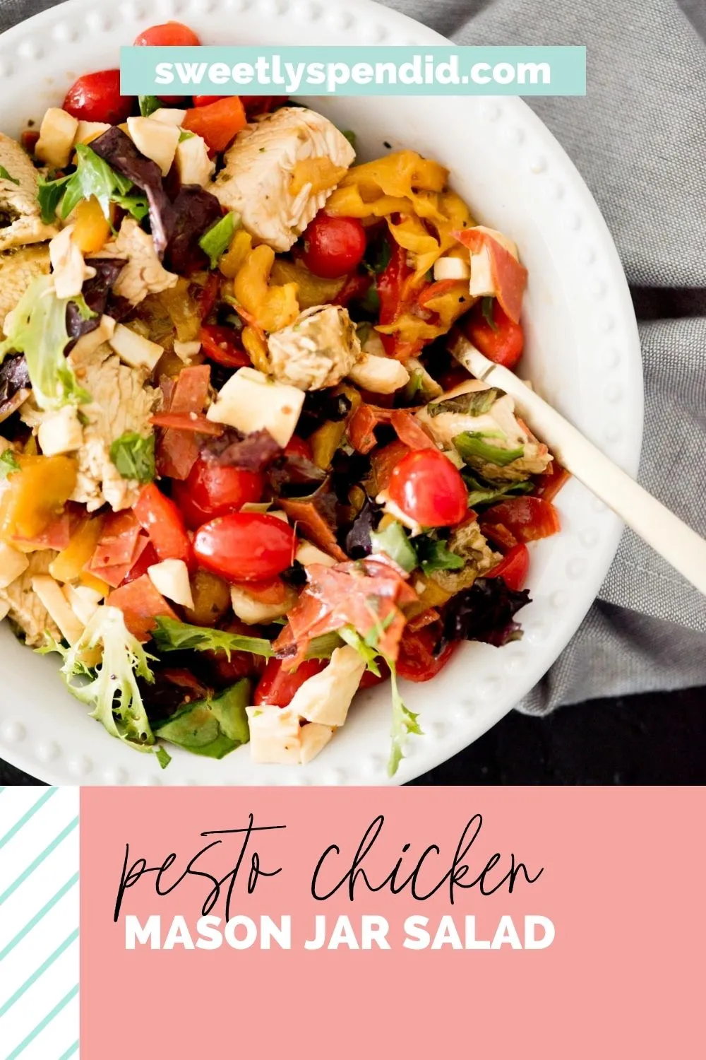 Pesto Chicken Mason Jar Salad