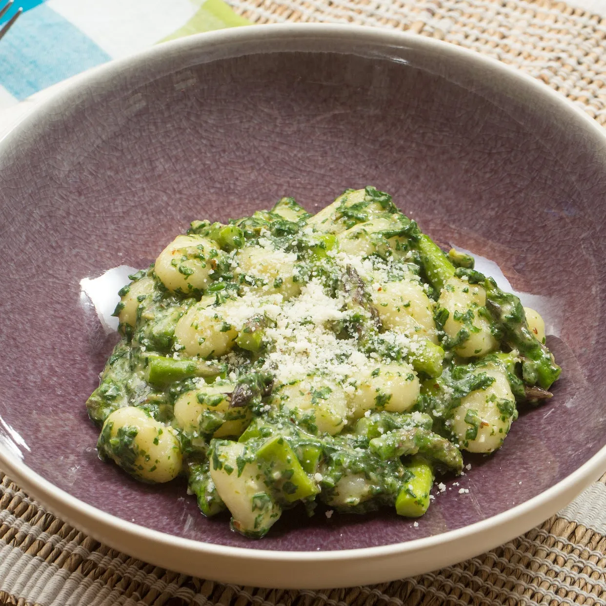 Pesto Gnocchi with Asparagus