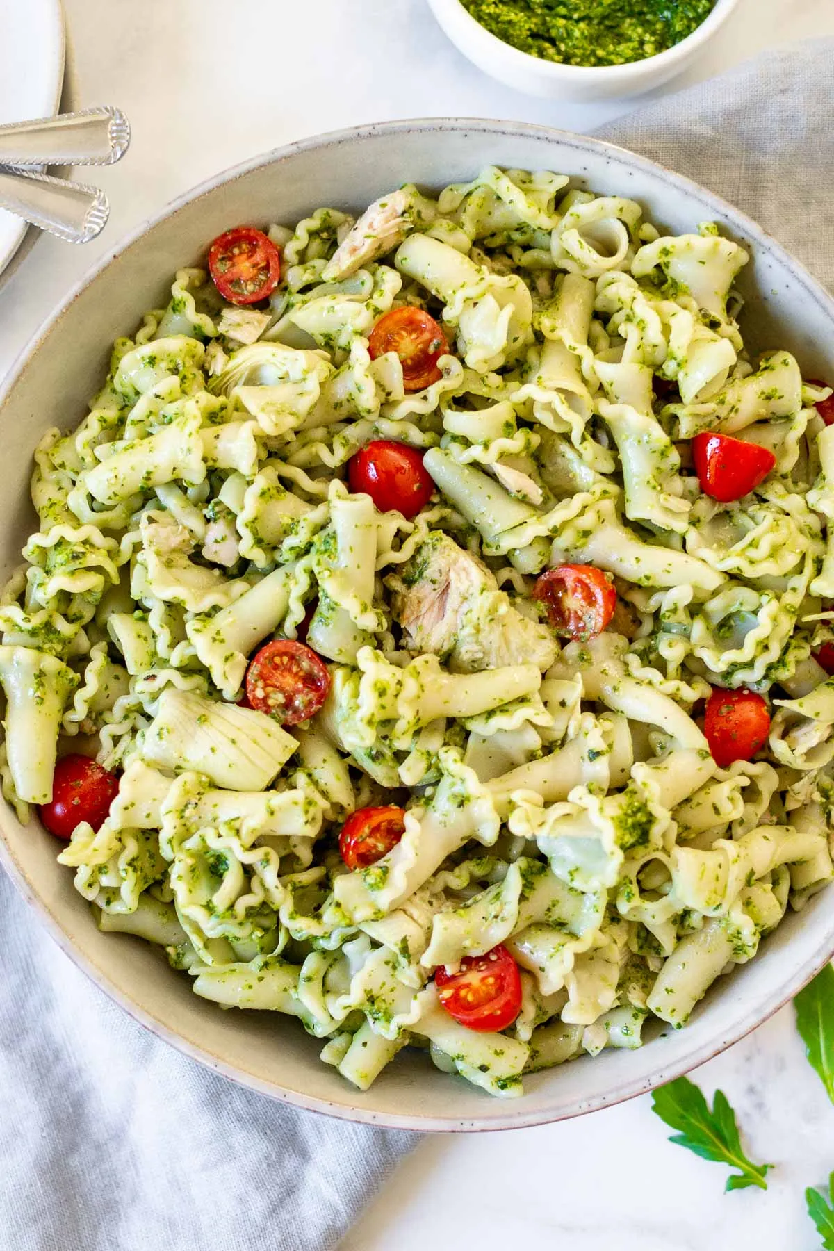 Pesto Penne with Grilled Tuna