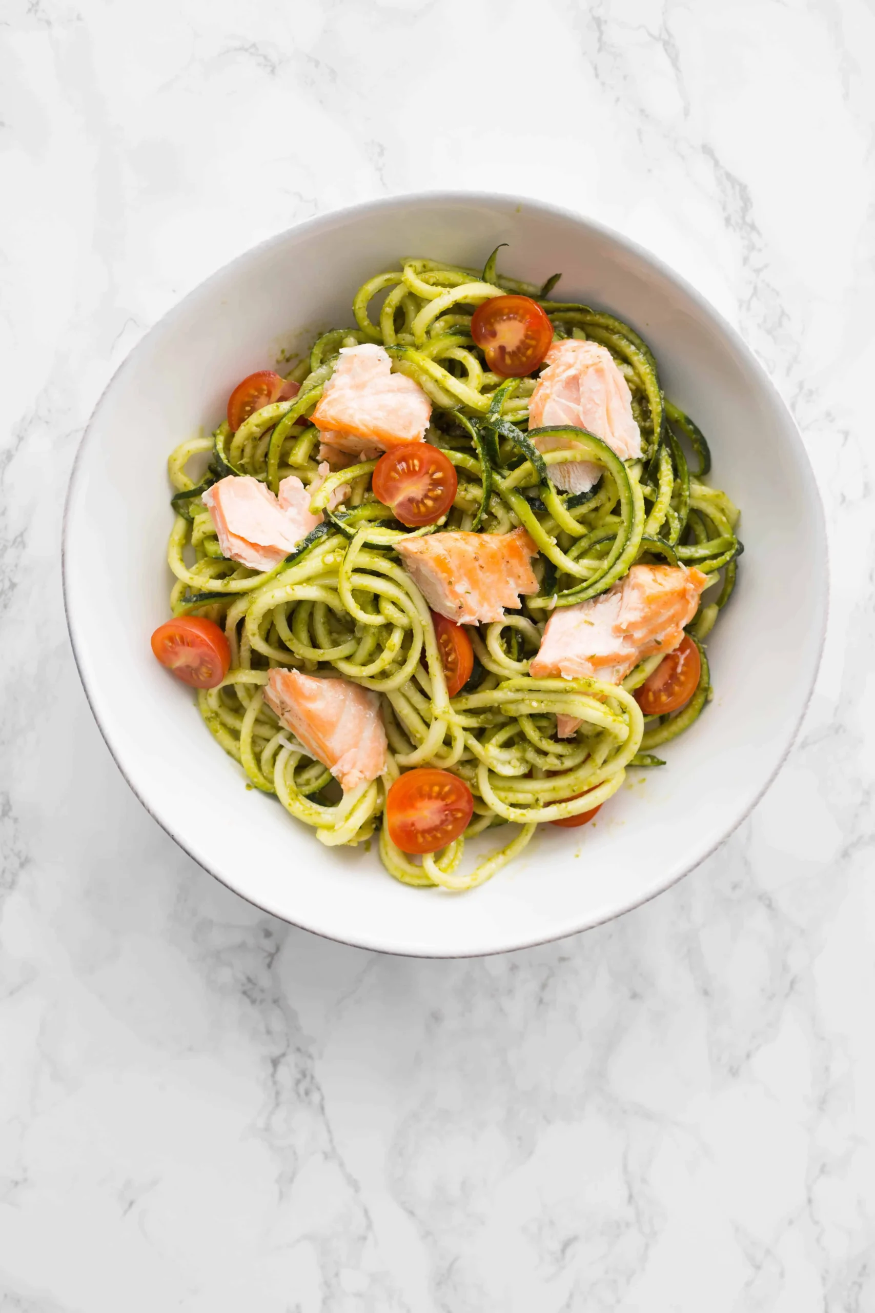 Pesto Vegetable Noodles Salmon
