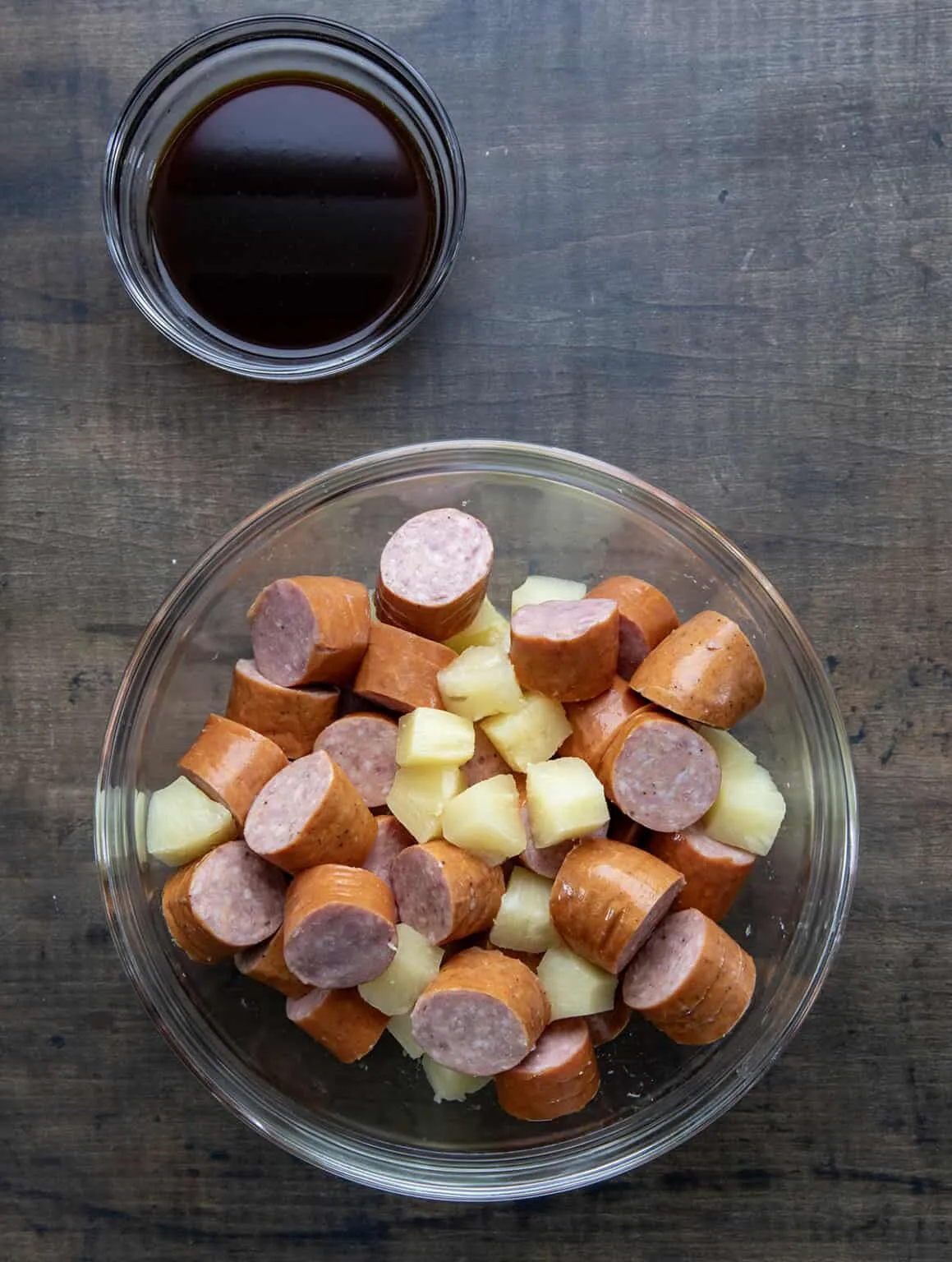 Pineapple Hasselback Kielbasa Bites