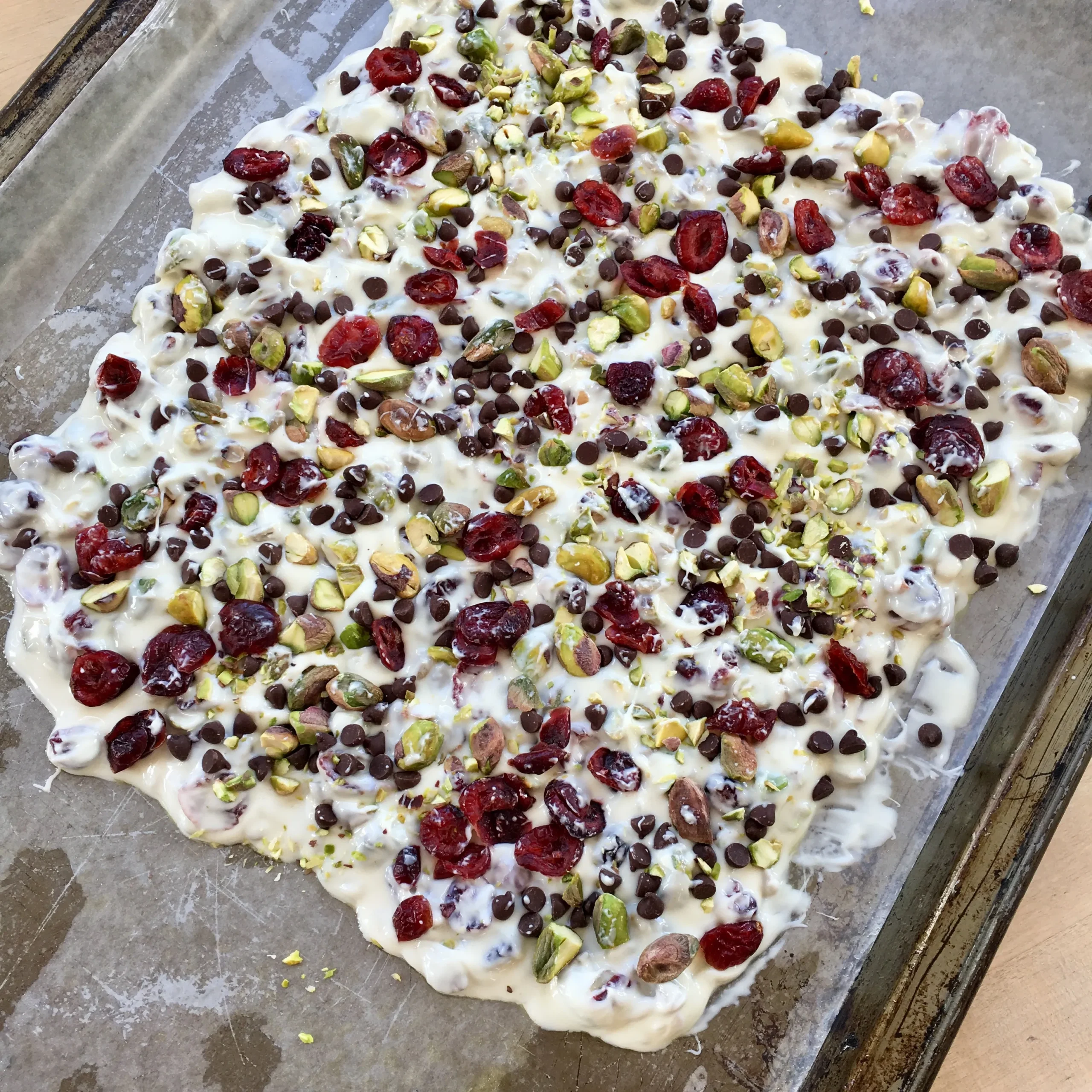 Pistachio Cranberry White Chocolate Bark