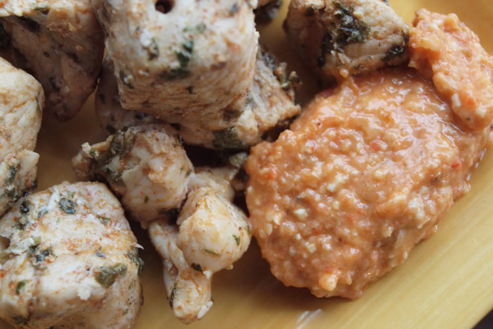 Pork Kebabs with Romesco