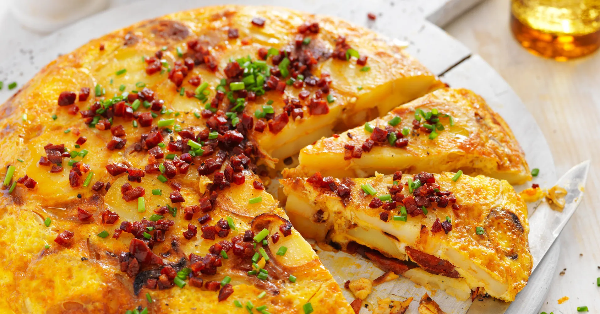 Potato Chorizo Sweet Onion Tortilla with Aioli