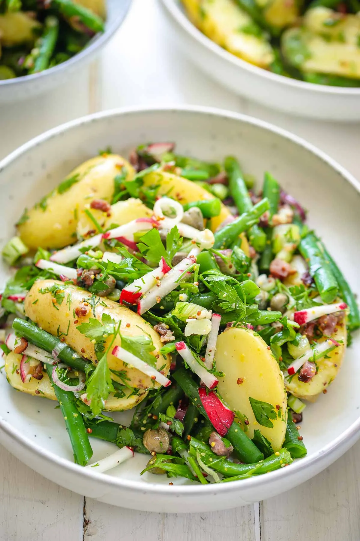 Potato Salad with Green Beans, Artichokes, Red Peppers, Olives