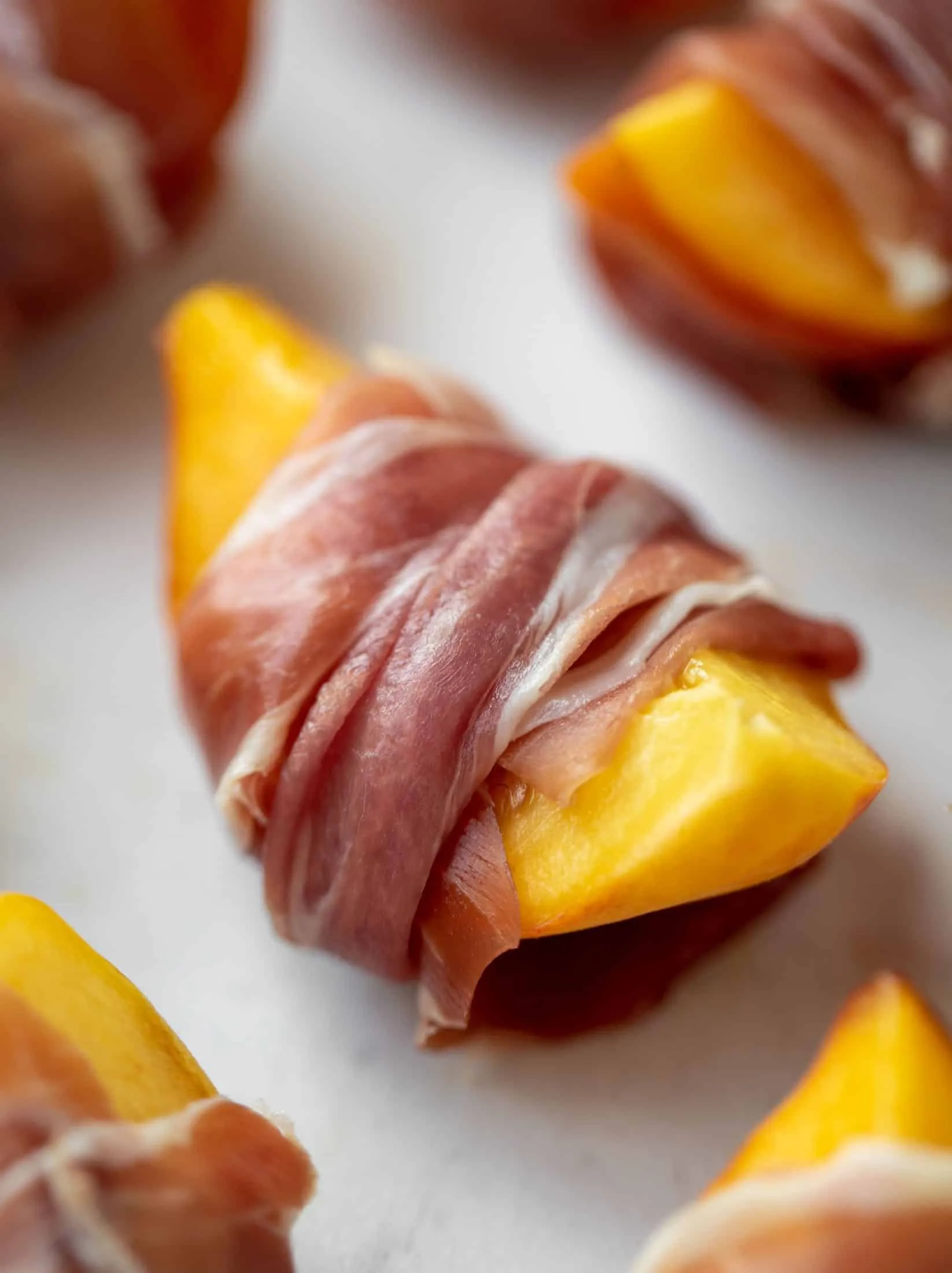 Prosciutto Wrapped Grilled Peaches
