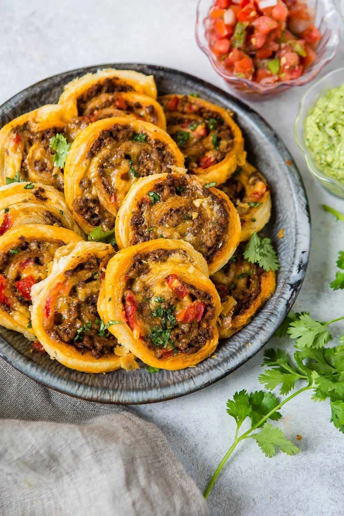 Puff Pastry Taco Pinwheels