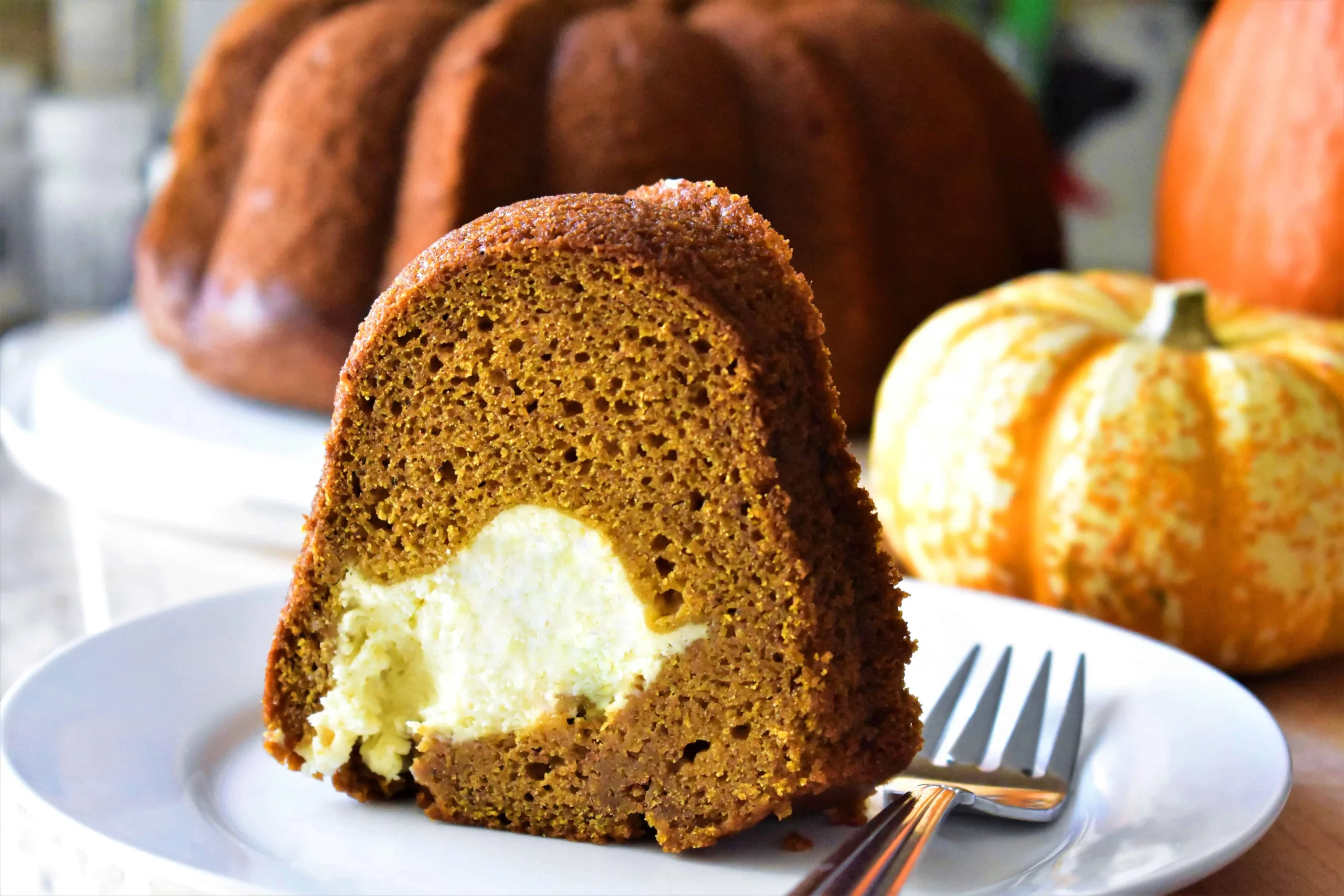 Pumpkin Bundt Cake with Cream Cheese Filling