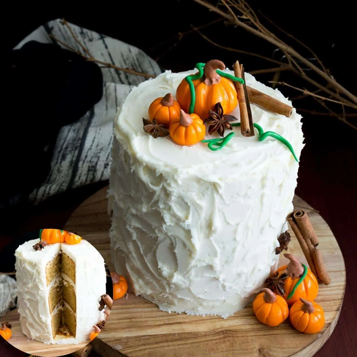 Pumpkin Cream Cake with Whipped Cream Buttercream