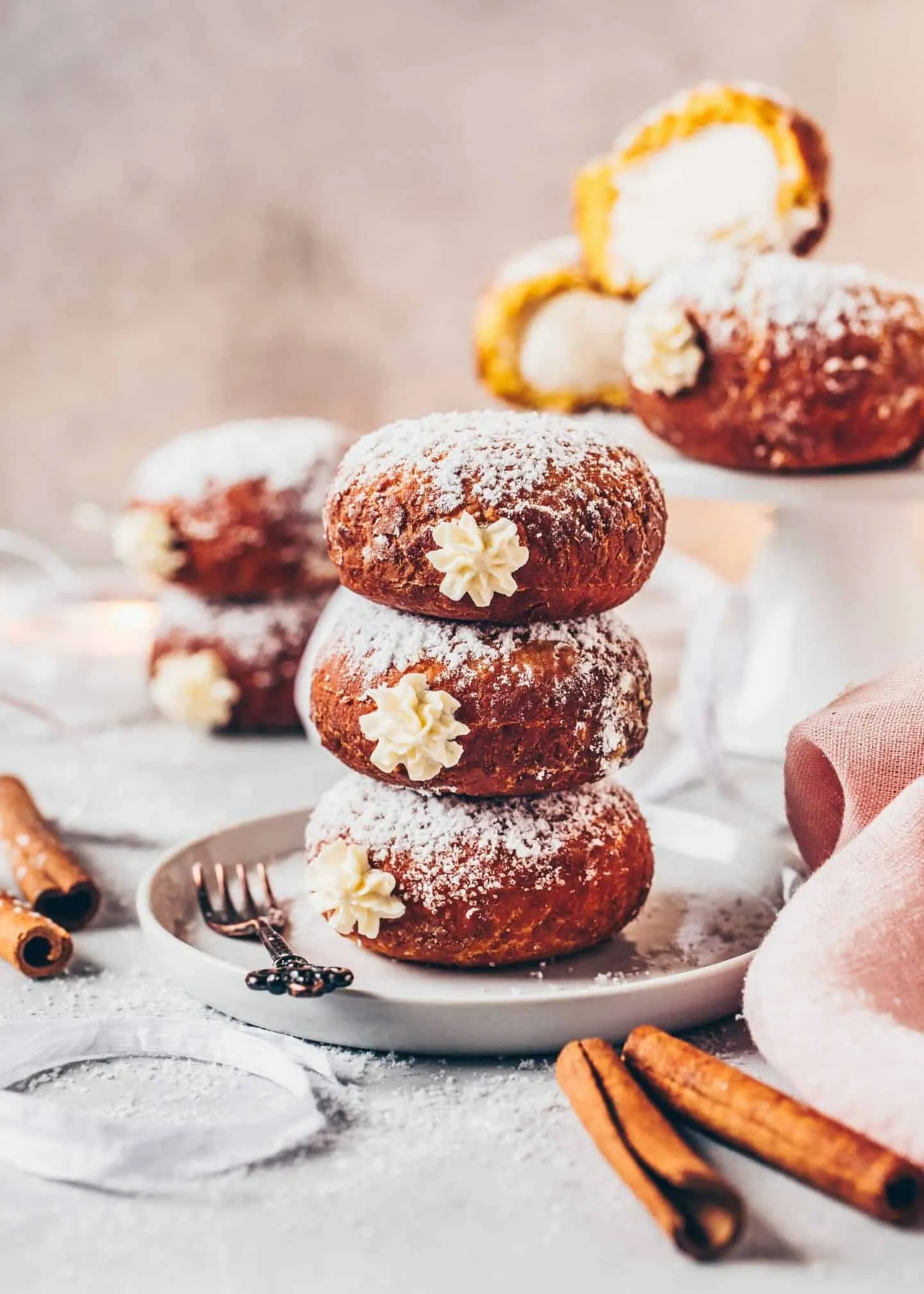 Pumpkin Doughnuts Stuffed Vegan Donuts
