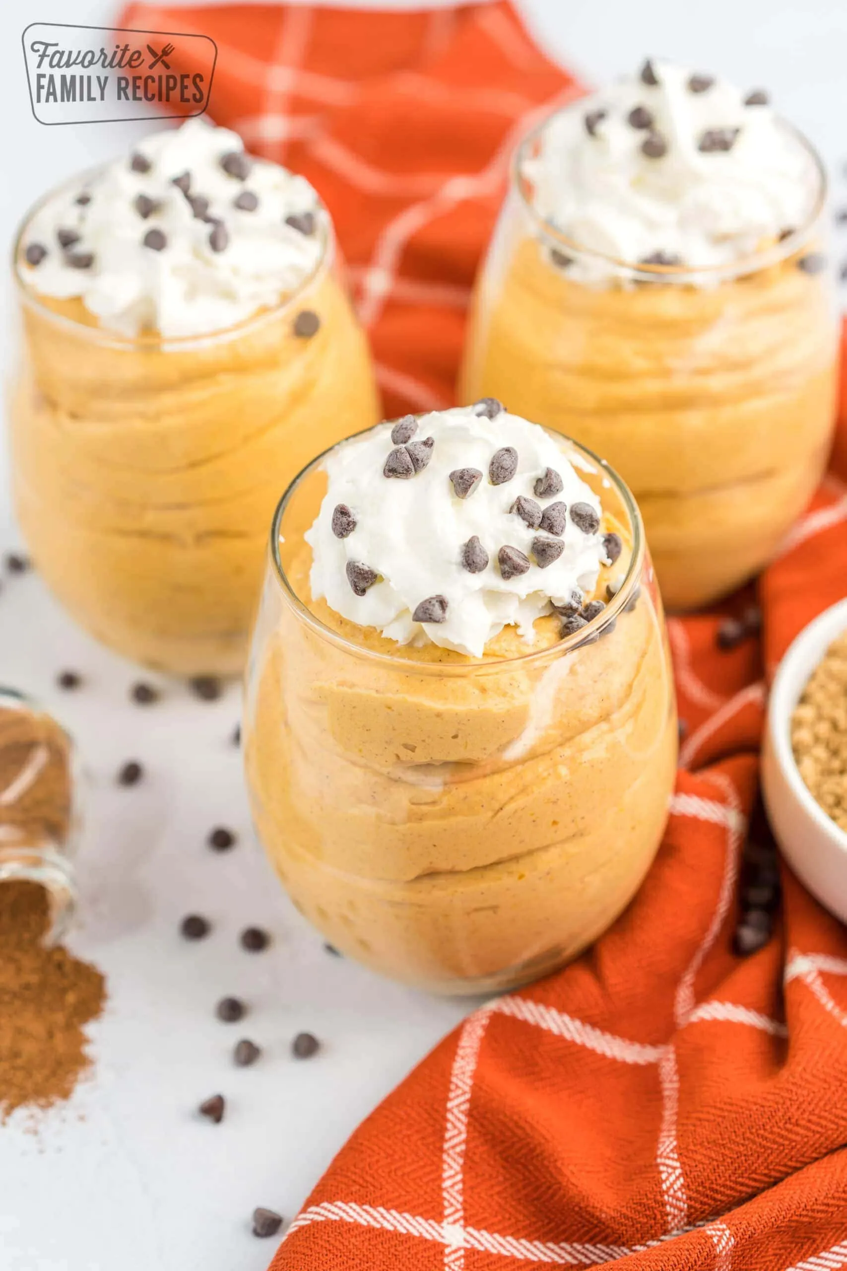 Pumpkin Mousse in Chocolate Cups