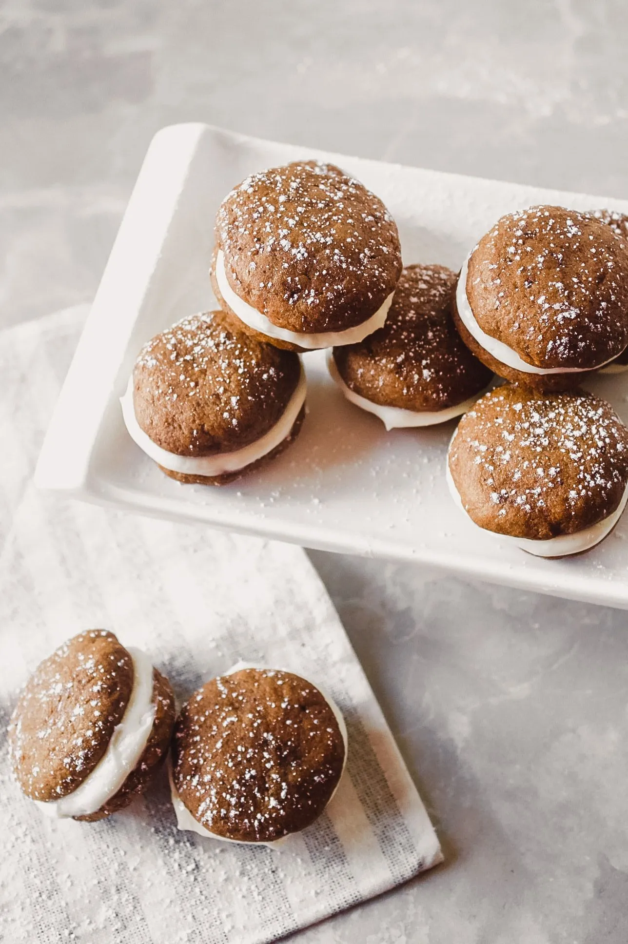 Pumpkin Spice Whoopie Pies with Bourbon Cream