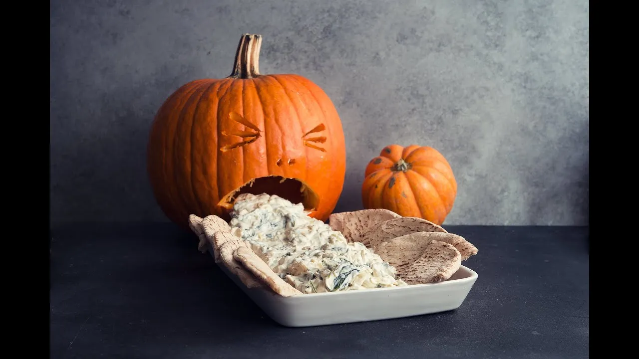 Pumpkin Spinach Artichoke Dip