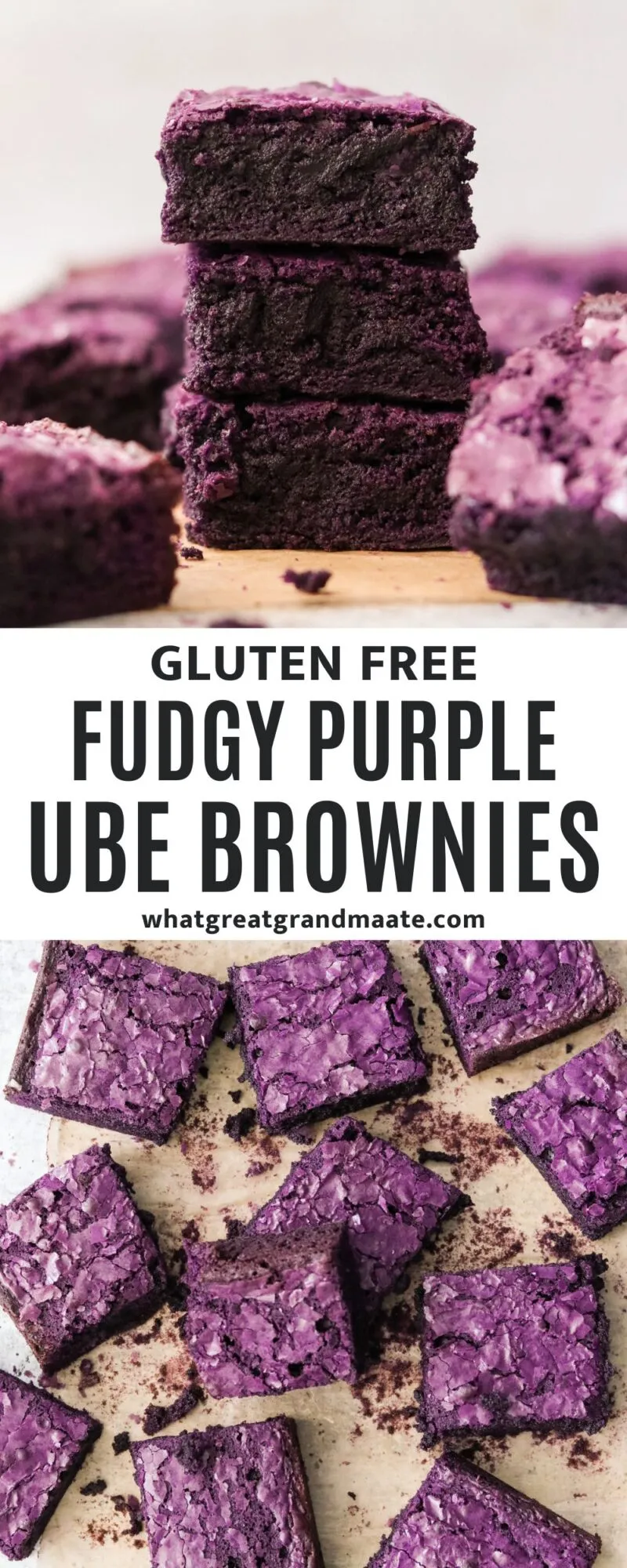 Purple Ube Brownies Gluten Free