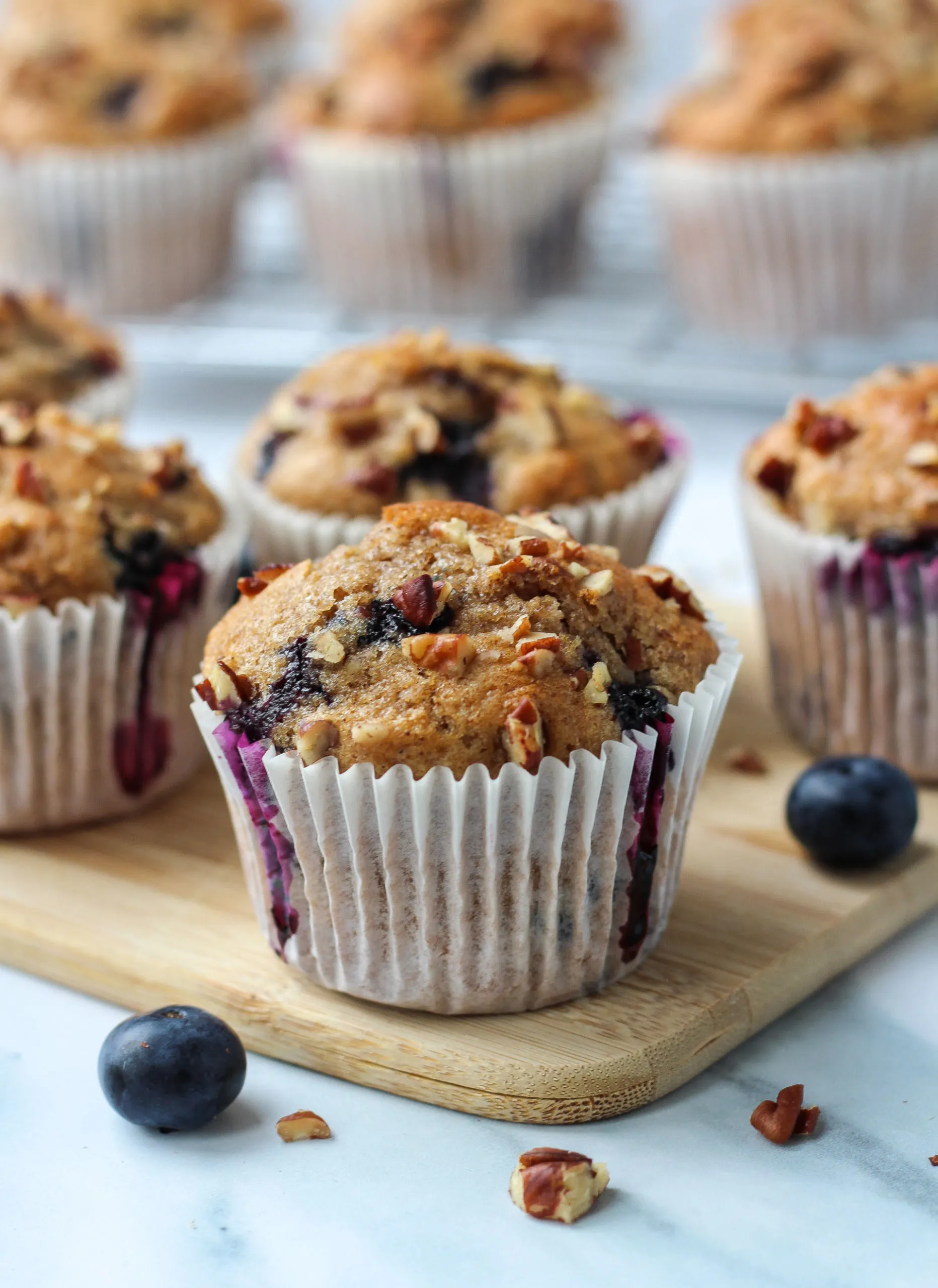 Quick Blueberry Walnut Muffins