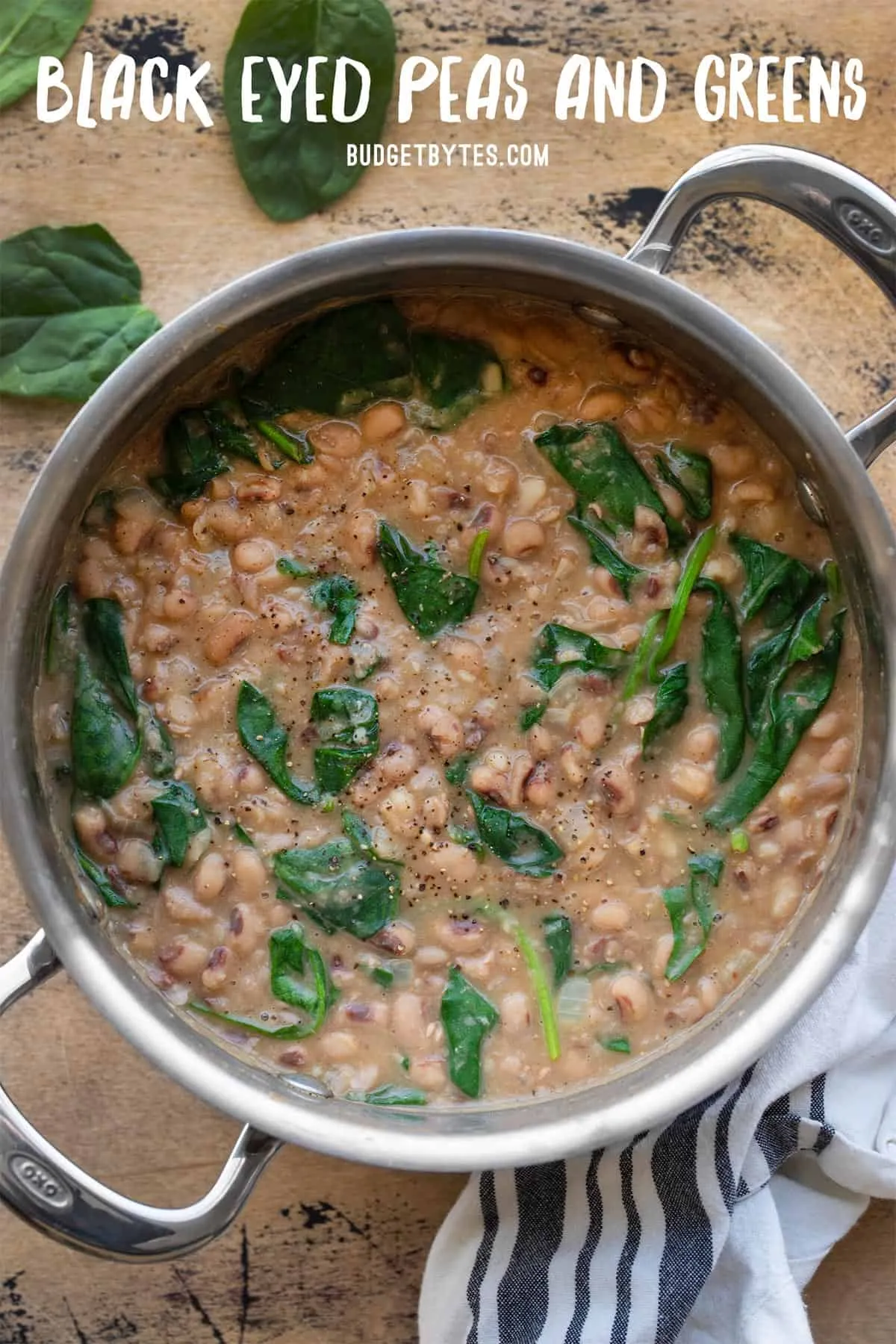 Quickie Black Eyed Peas and Greens