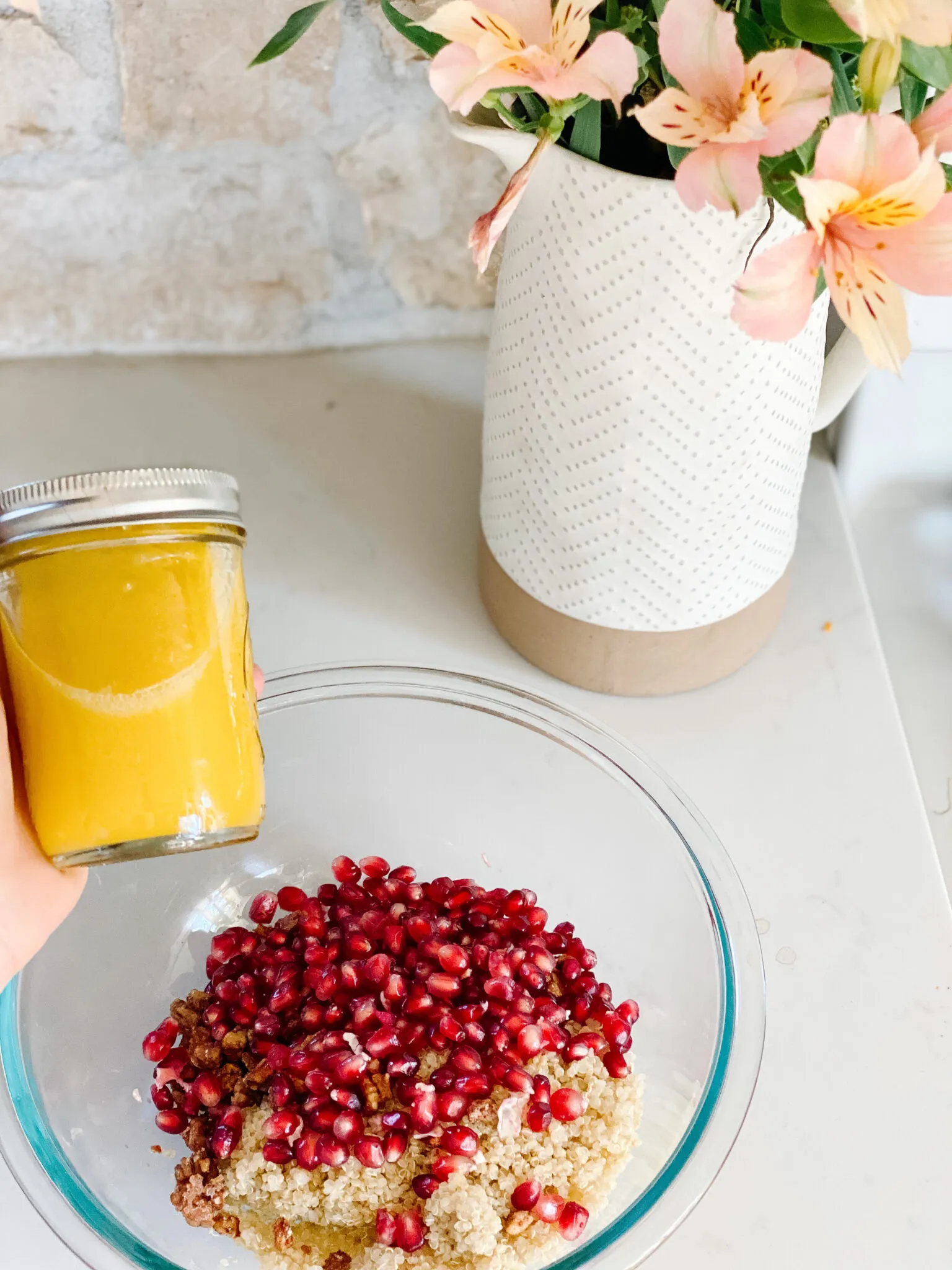 Quinoa Pomegranate Salad with Candied Pecans