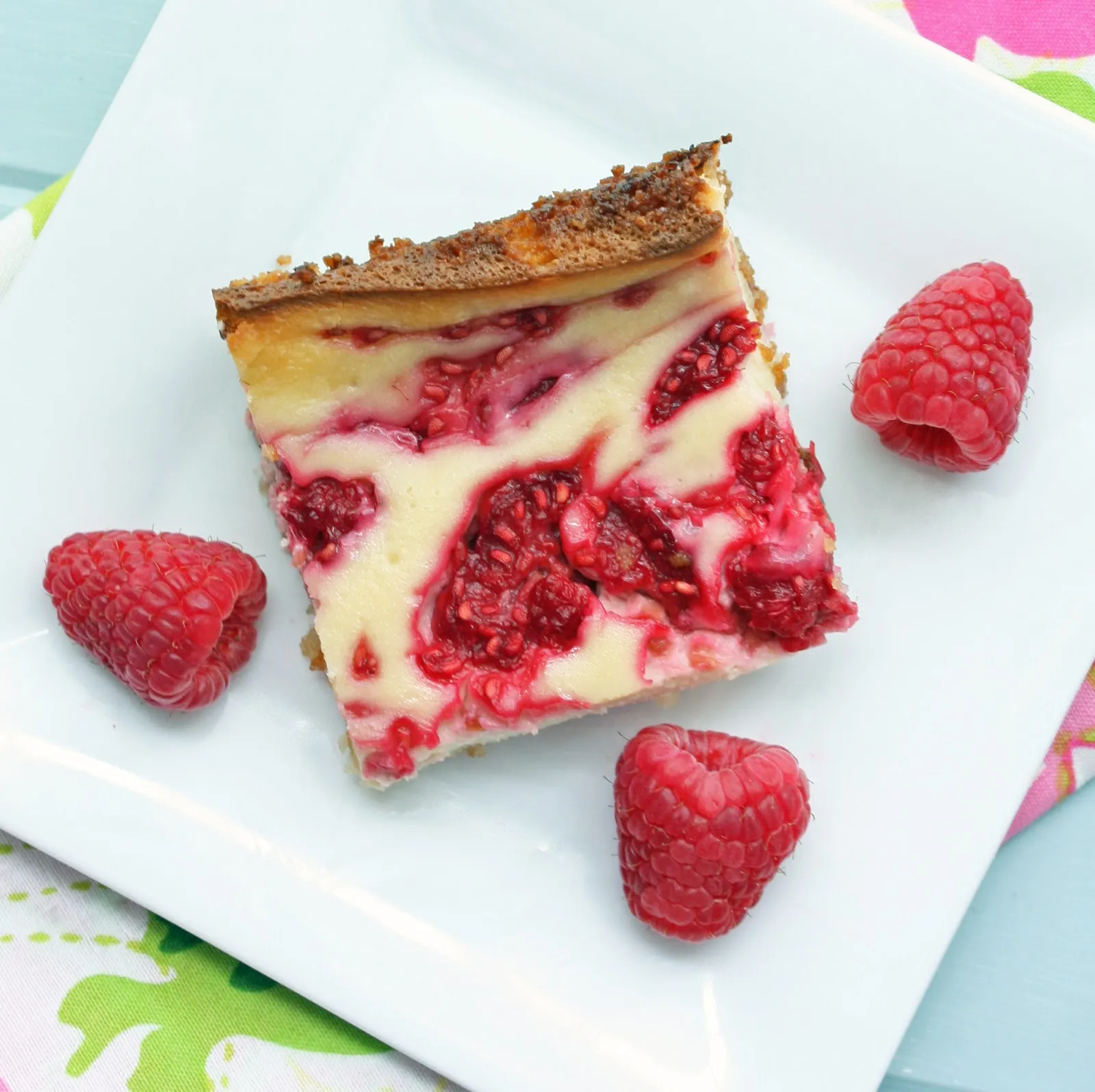 Raspberry Cheesecake Bars (Sugar Free, Low Carb, Keto, Gluten Free)