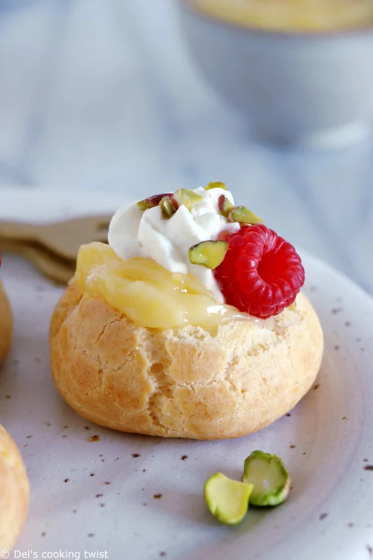 Raspberry Lemon Cream Filled Puffs