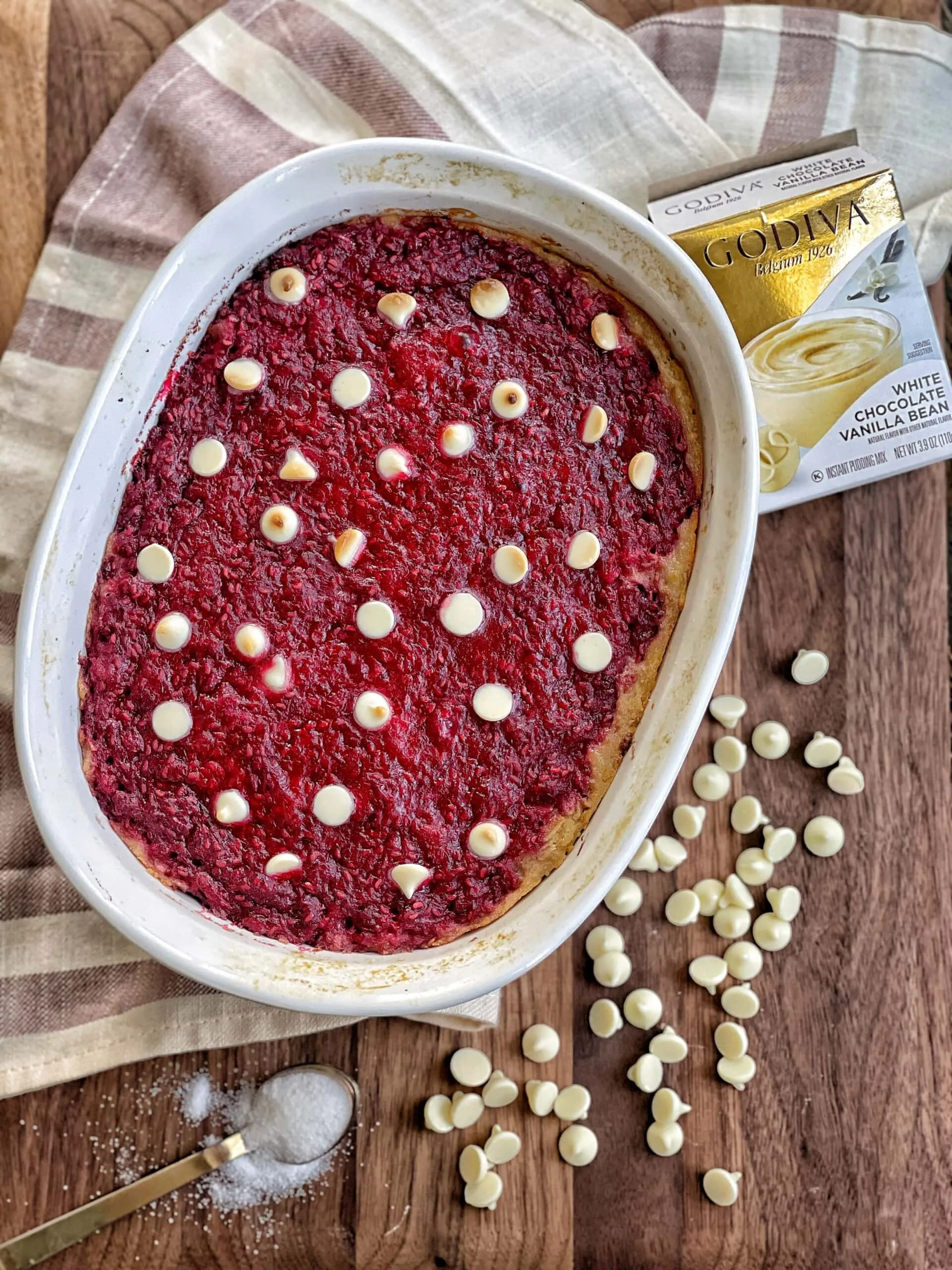 Raspberry and White Chocolate Baked Oatmeal
