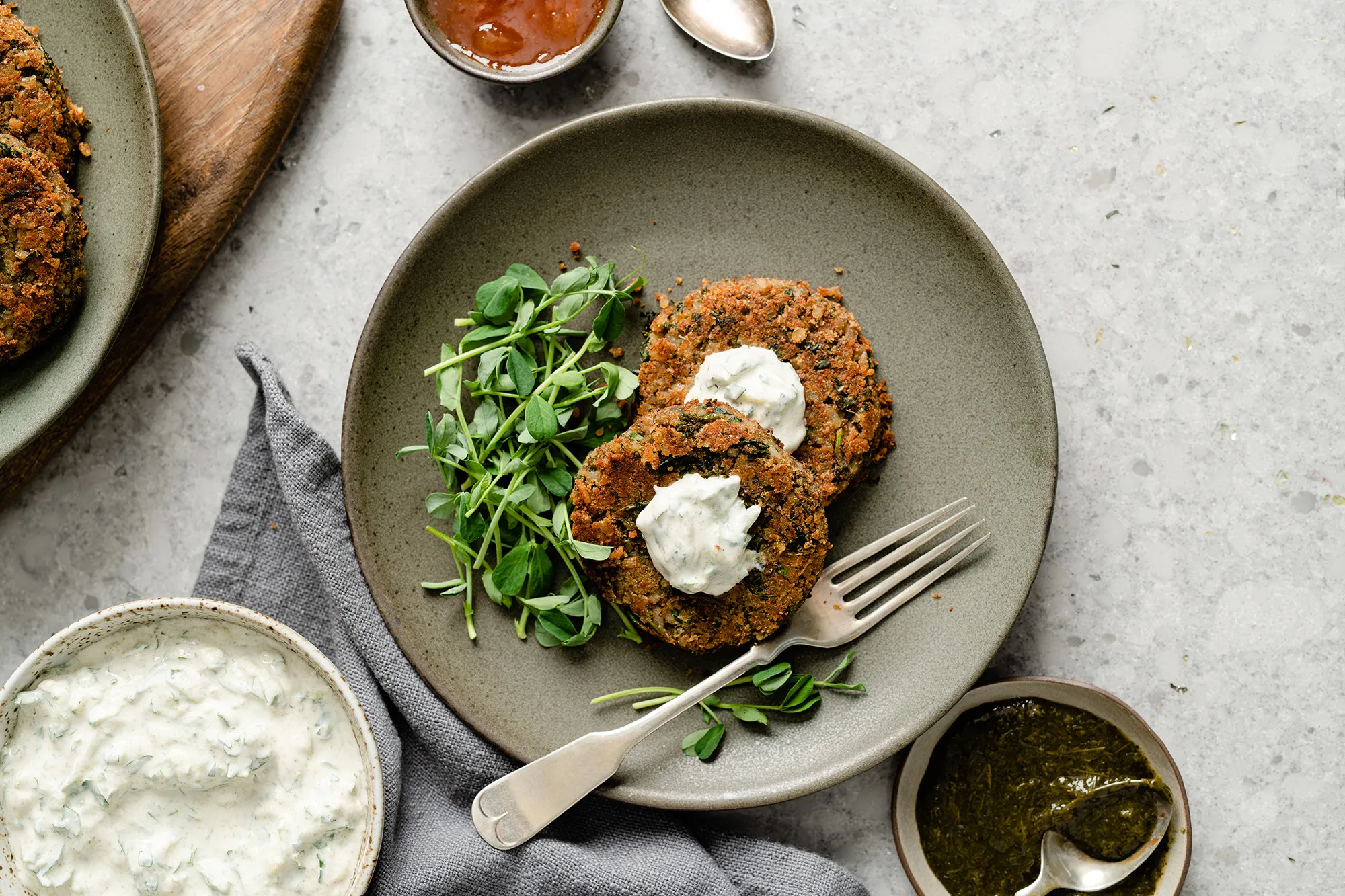Red Lentil Cakes with Garlic and Sage
