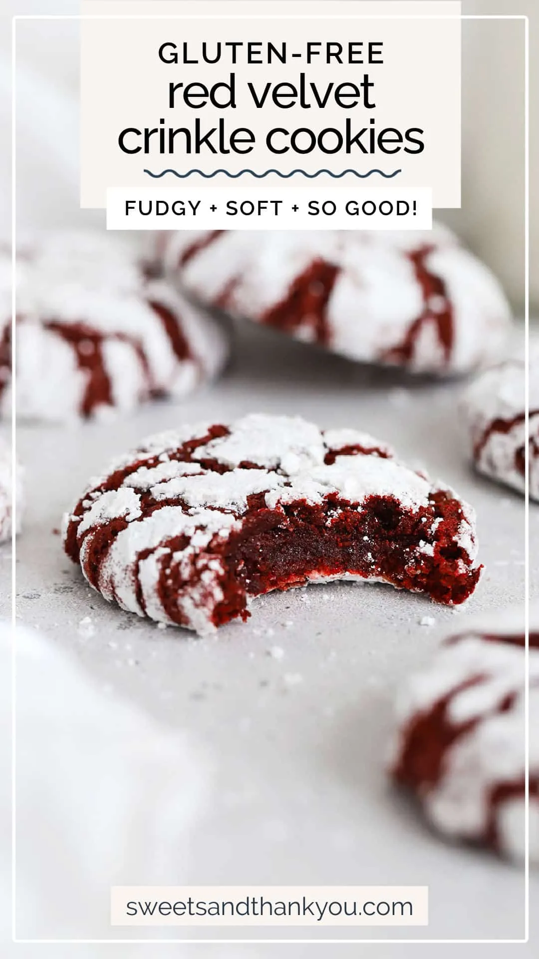 Red Velvet Gluten Free Crinkle Cookies