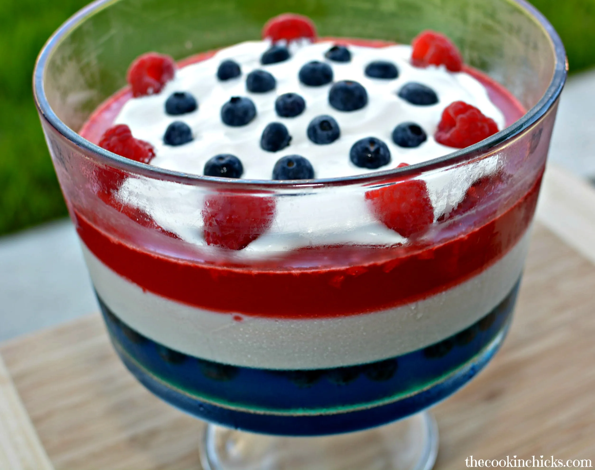 Red White and Blue Jell-O Trifle