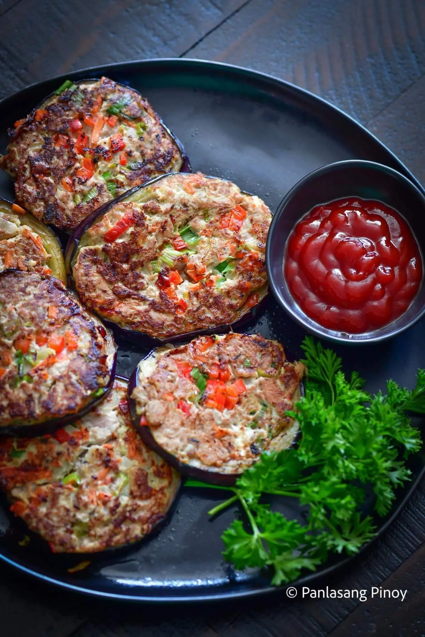 Relyenong Talong with Tuna