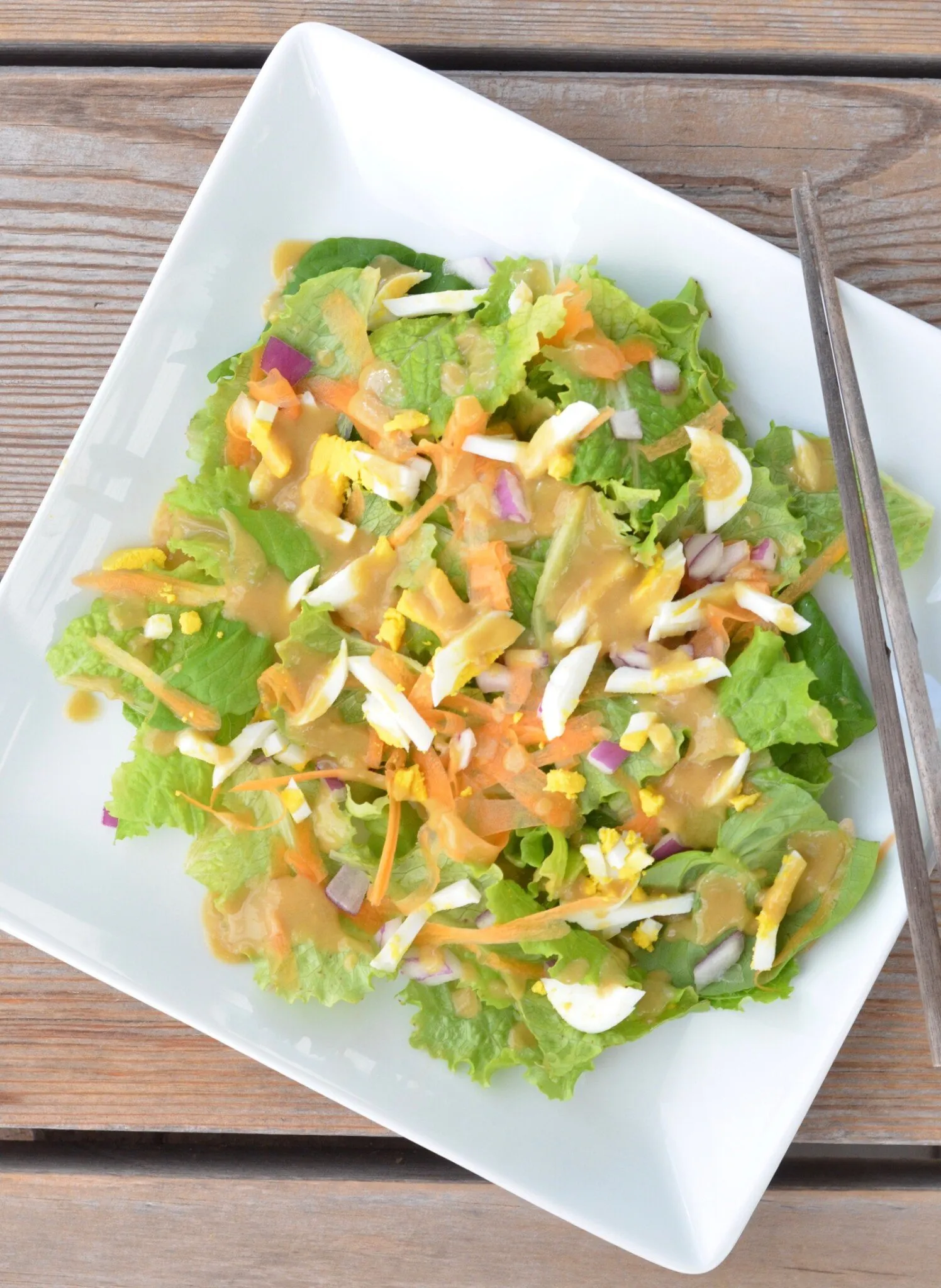 Reset Button Salad with Carrot Miso Ginger Dressing