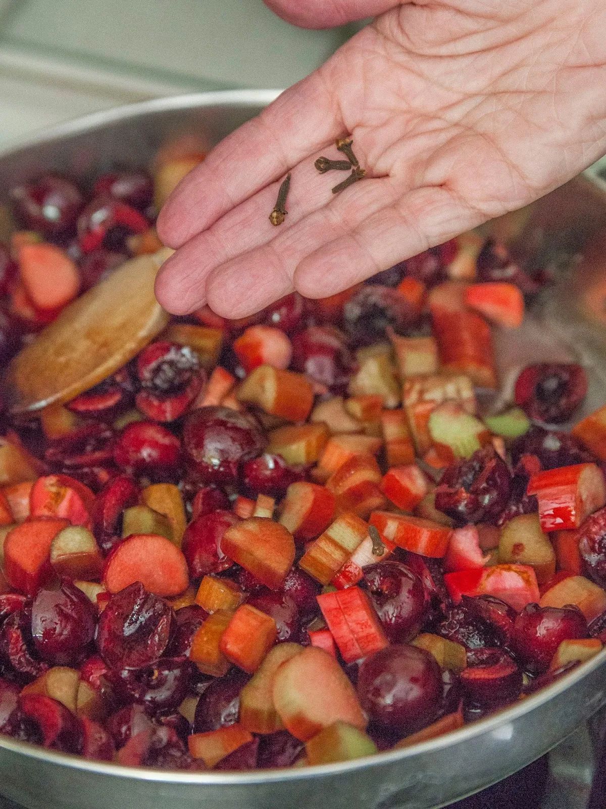 Rhubarb Cherry Chutney with Chili